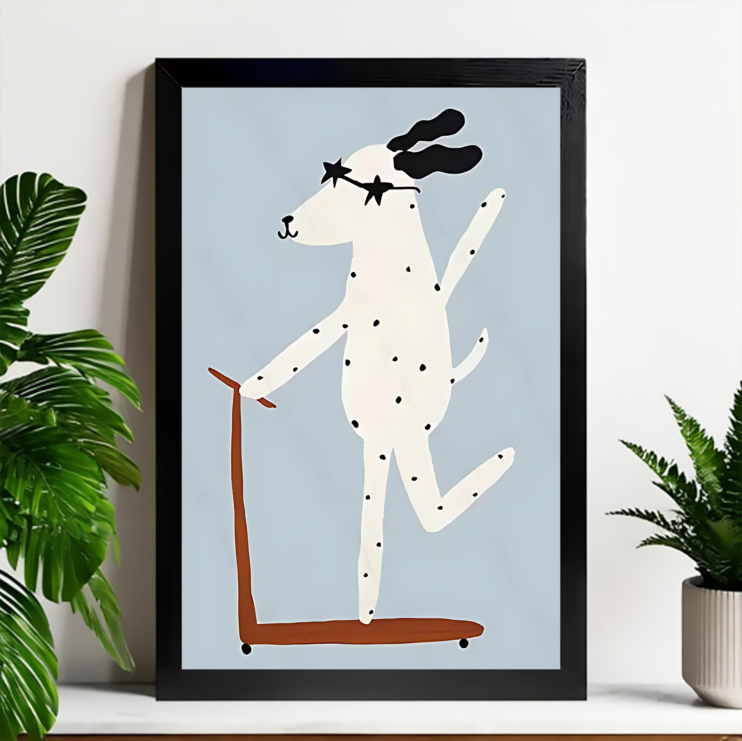 Neutral Abstract Framed Wall Art – Minimalist Line Art for Office or Studio | vexyla#M3416