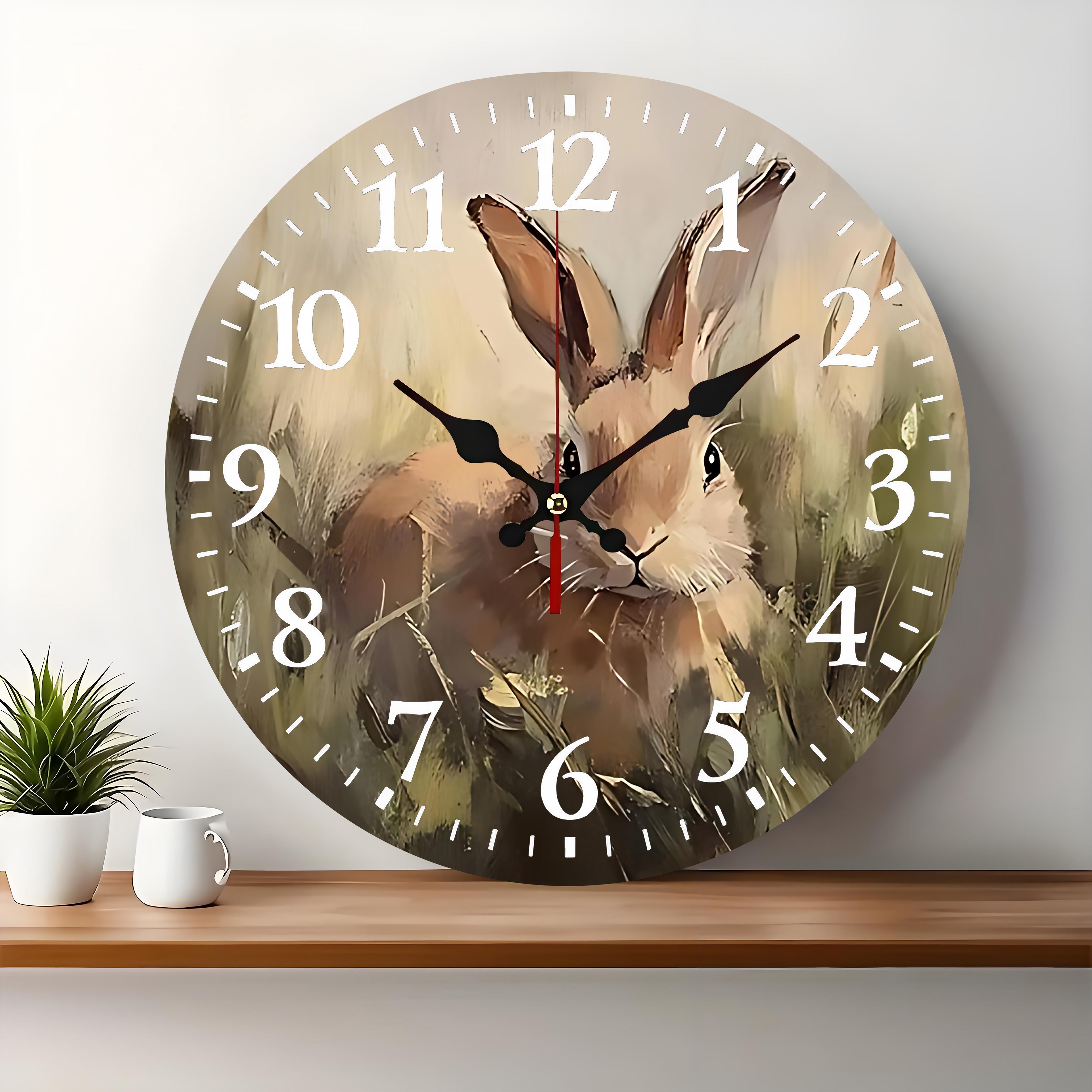 10x10 Decorative Wall Clock  – Ticking Wooden Wall Clock for Living Room or Hallway | vexyla#S1045