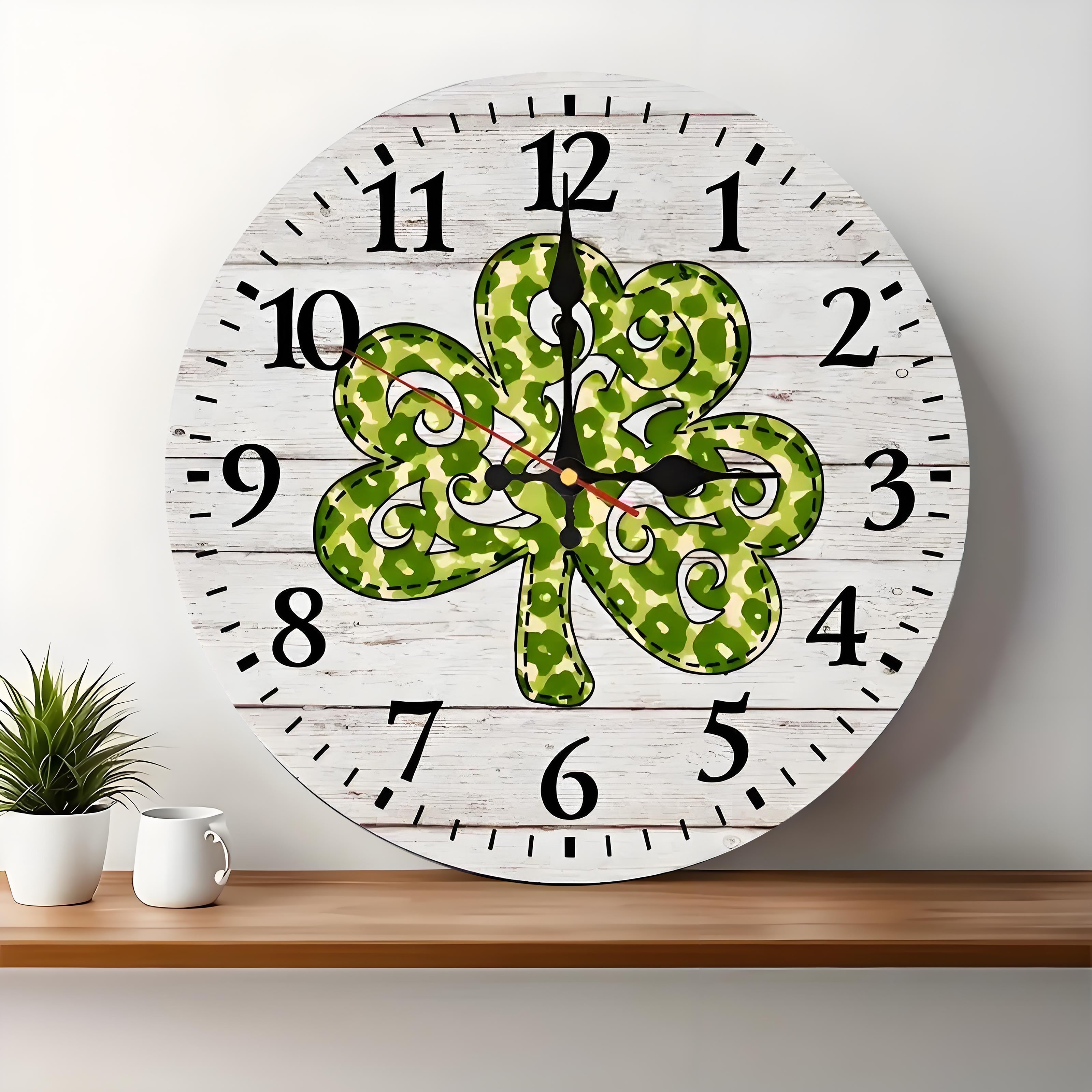 10x10 Decorative Wall Clock  – Ticking Wooden Wall Clock for Living Room or Hallway | vexyla#S1018