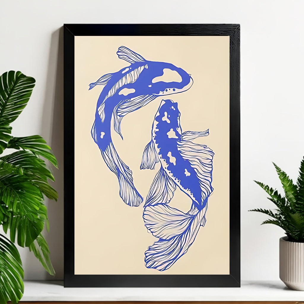 Neutral Abstract Framed Wall Art – Minimalist Line Art for Office or Studio | vexyla#M3199