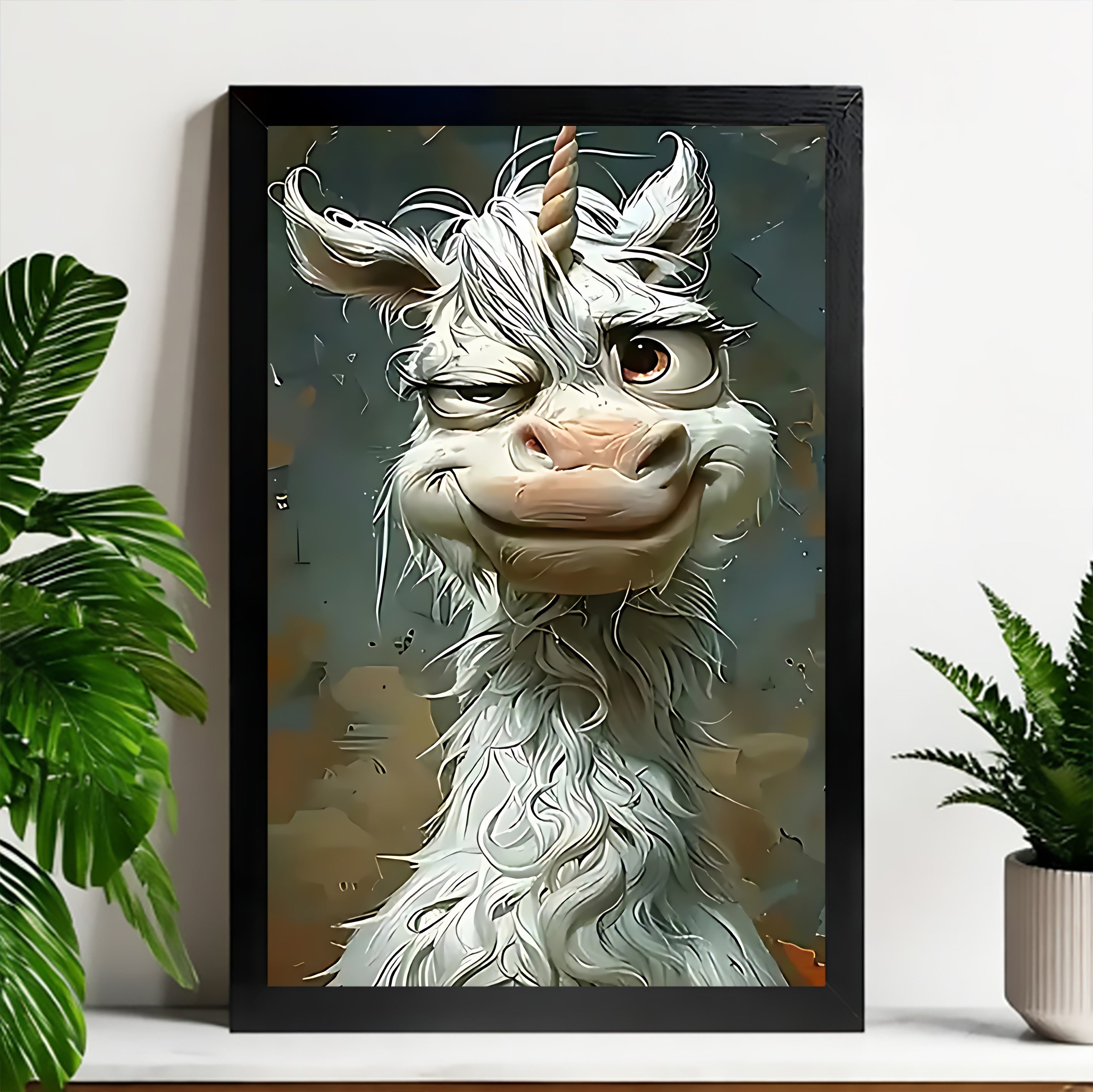 Neutral Abstract Framed Wall Art – Minimalist Line Art for Office or Studio | vexyla#M3435