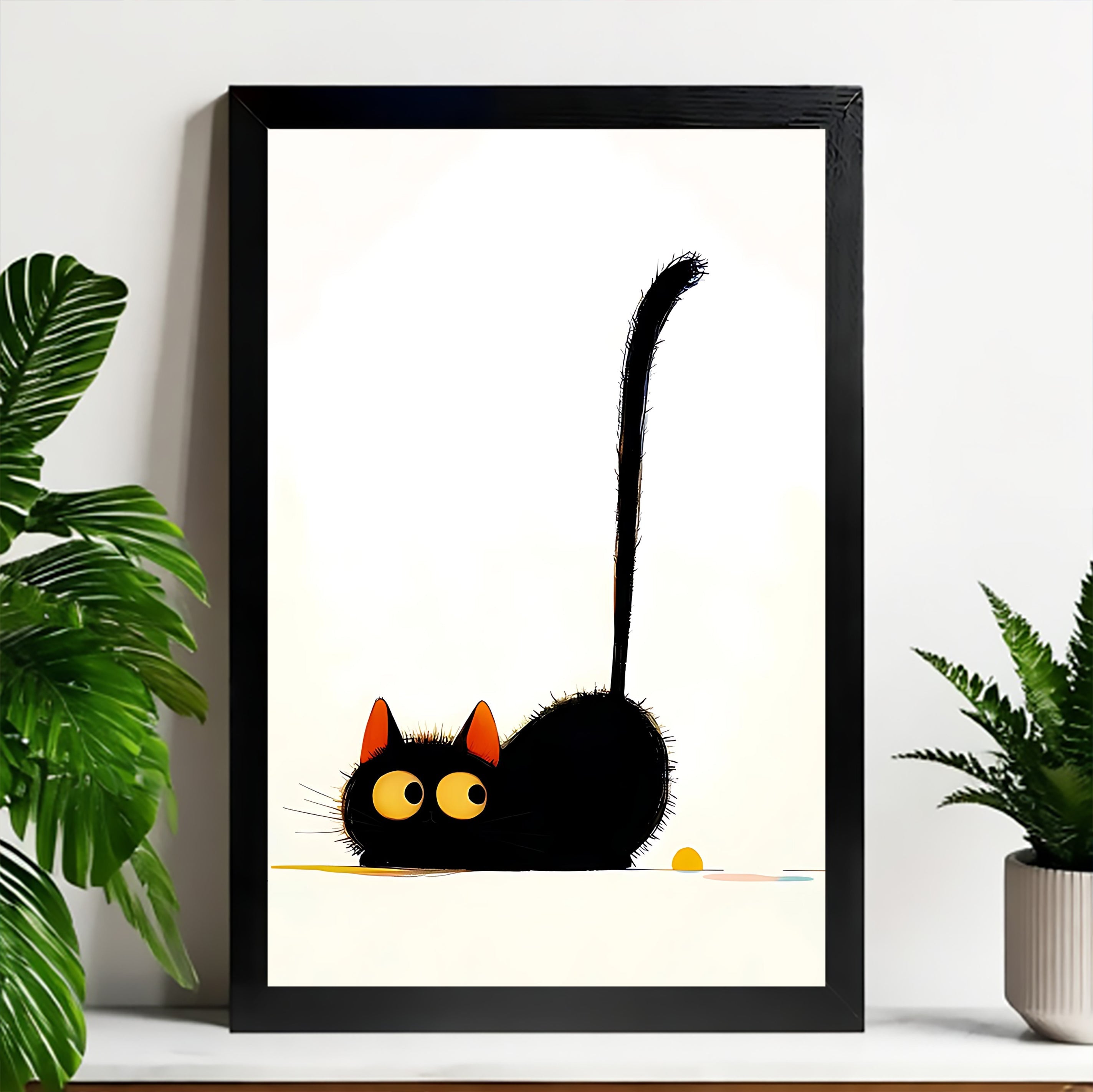 Neutral Abstract Framed Wall Art – Minimalist Line Art for Office or Studio | vexyla#M3411