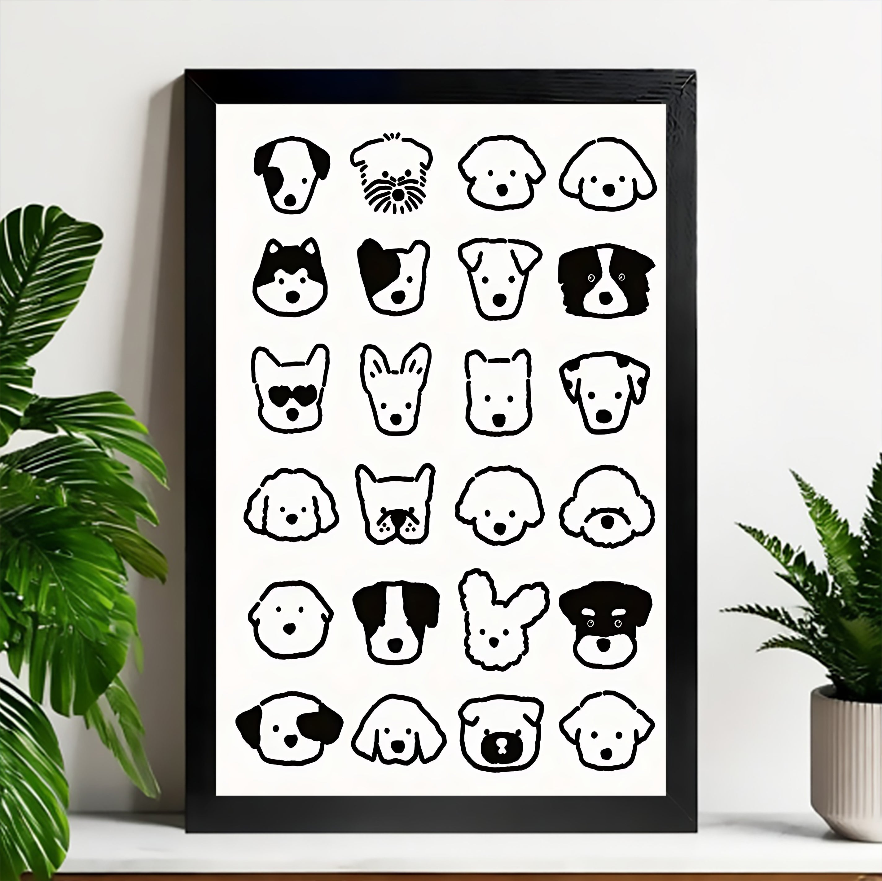 Neutral Abstract Framed Wall Art – Minimalist Line Art for Office or Studio | vexyla#M3418