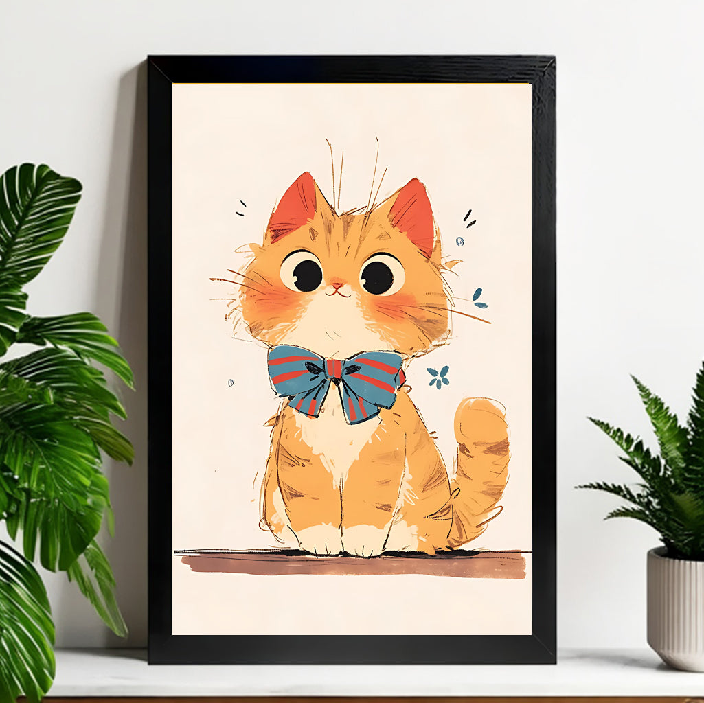 Neutral Abstract Framed Wall Art – Minimalist Line Art for Office or Studio | vexyla#M3314