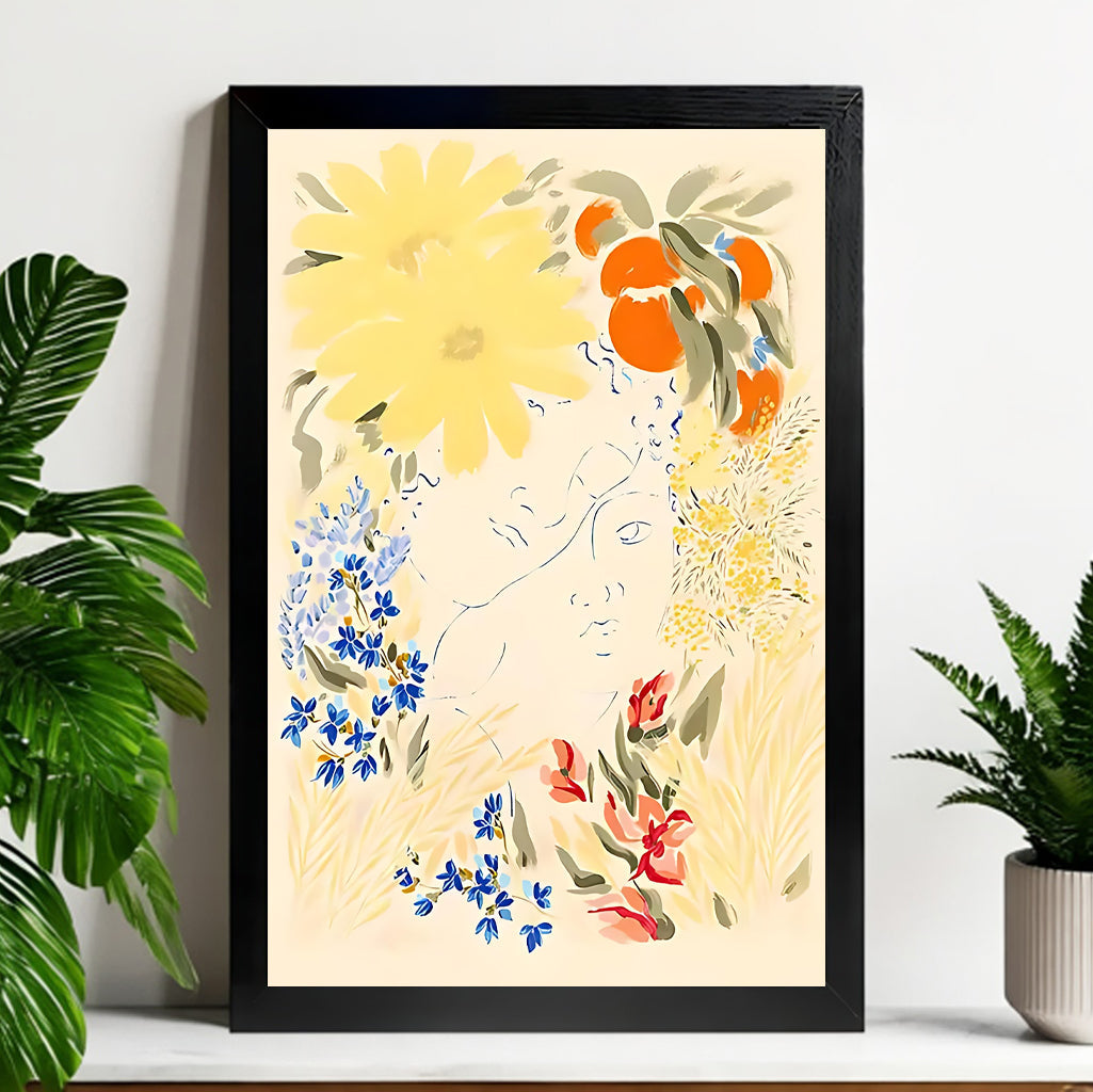 Neutral Abstract Framed Wall Art – Minimalist Line Art for Office or Studio | vexyla#M3218