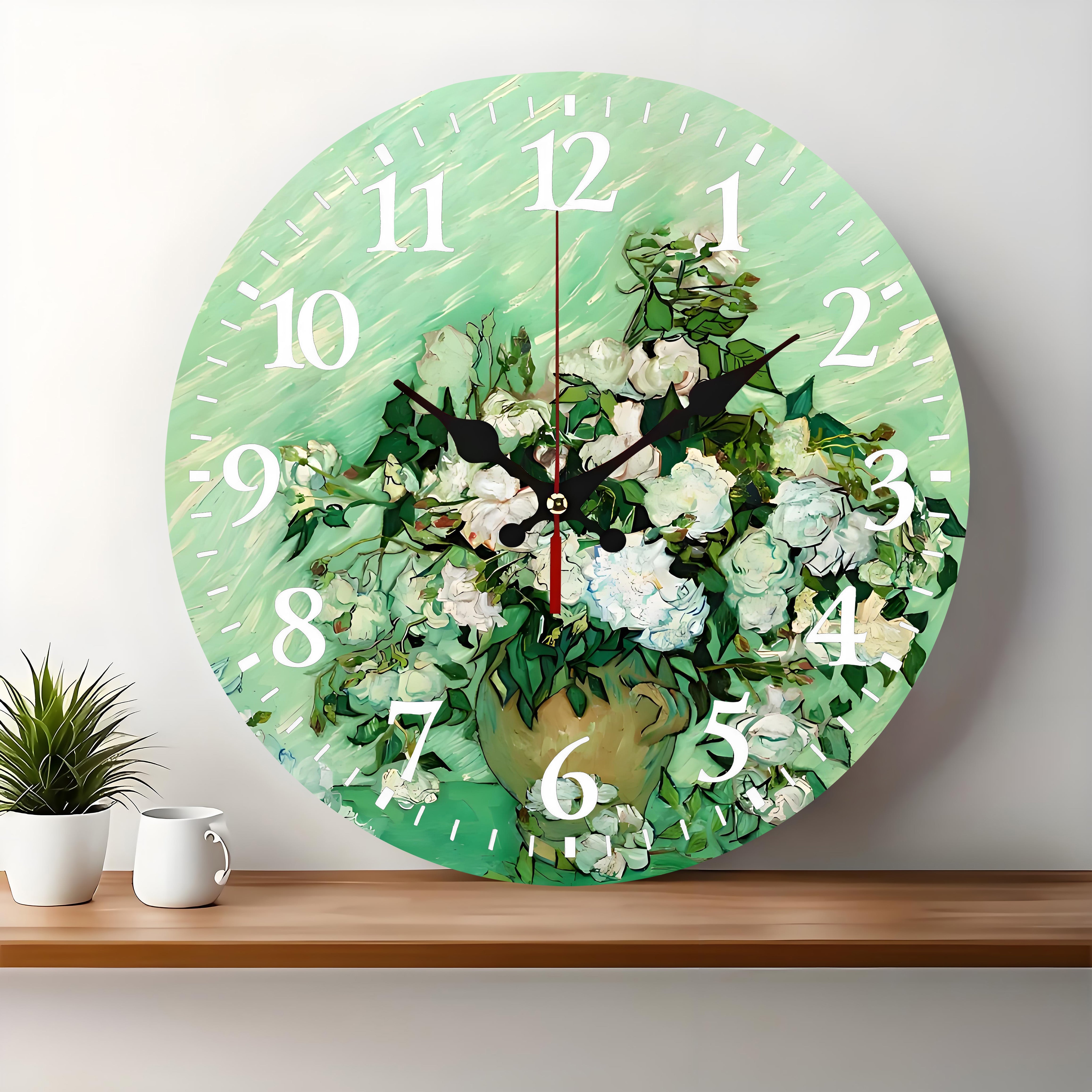 10x10 Decorative Wall Clock  – Ticking Wooden Wall Clock for Living Room or Hallway | vexyla#S1046
