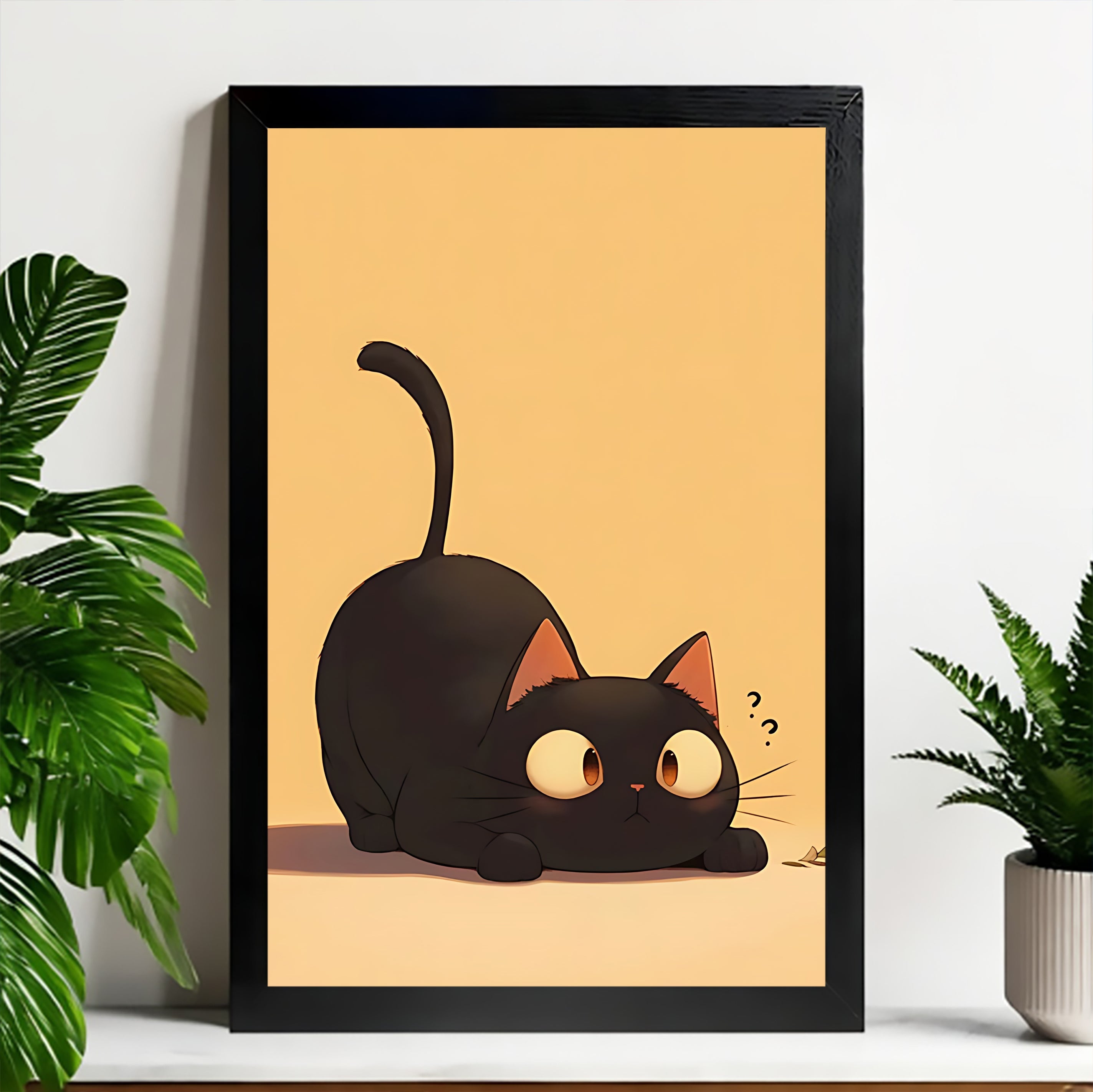 Neutral Abstract Framed Wall Art – Minimalist Line Art for Office or Studio | vexyla#M3456