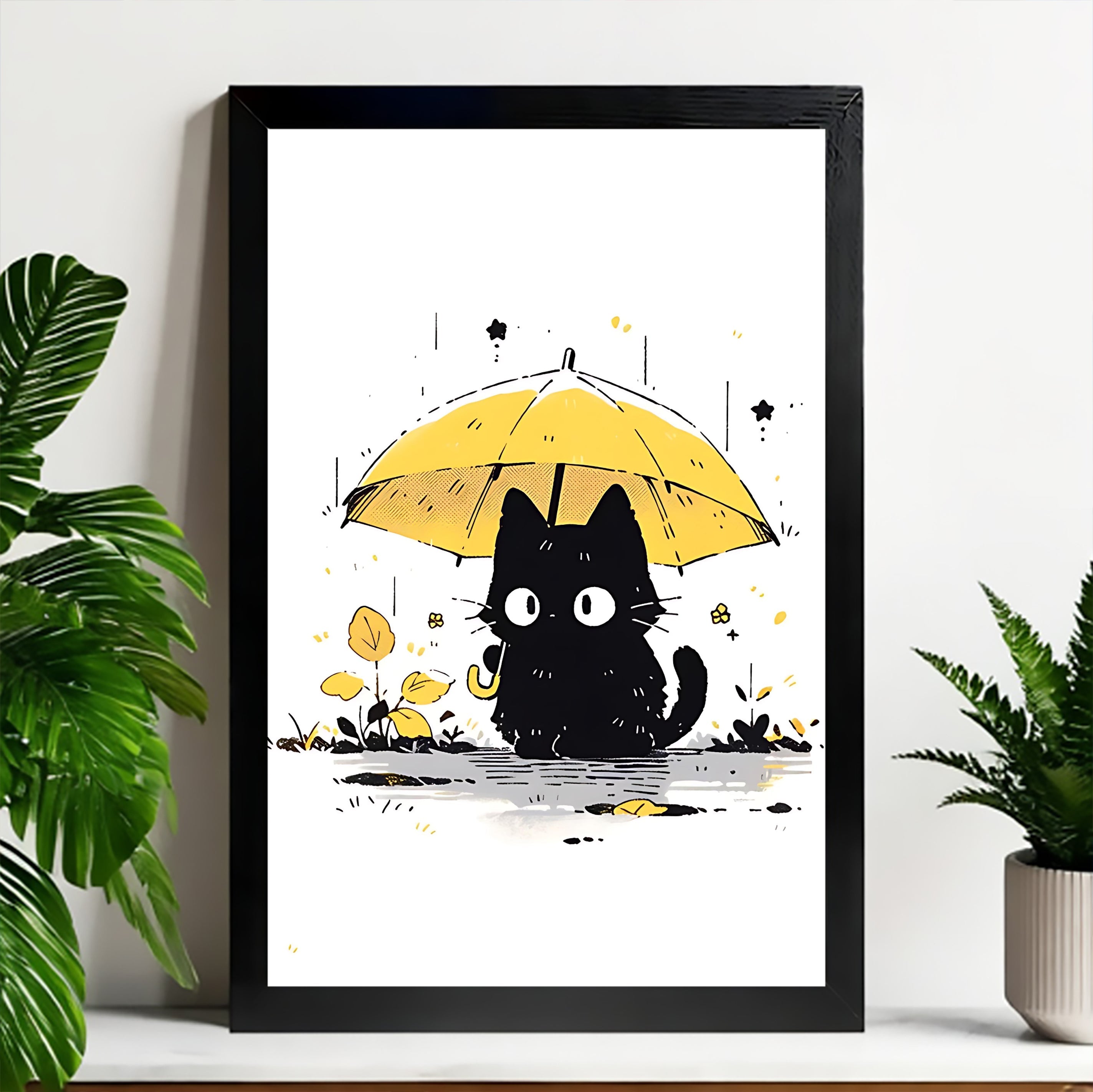 Neutral Abstract Framed Wall Art – Minimalist Line Art for Office or Studio | vexyla#M3427