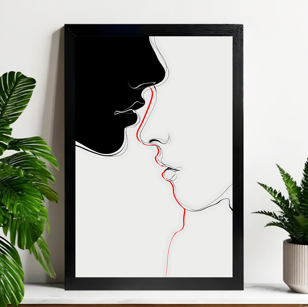 Neutral Abstract Framed Wall Art – Minimalist Line Art for Office or Studio | vexyla#M3272