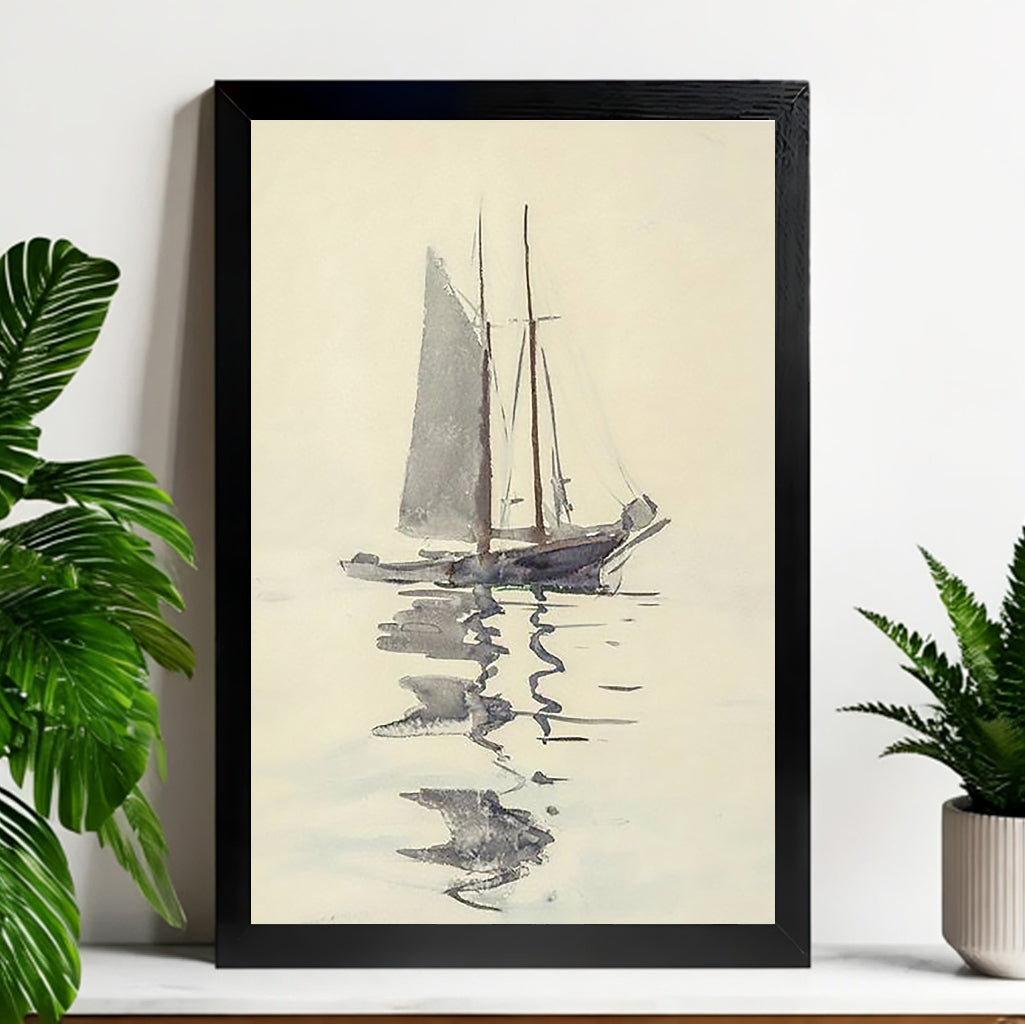 12x18 Neutral Abstract Framed Wall Art – Minimalist Line Art for Office or Studio | vexyla #M3036