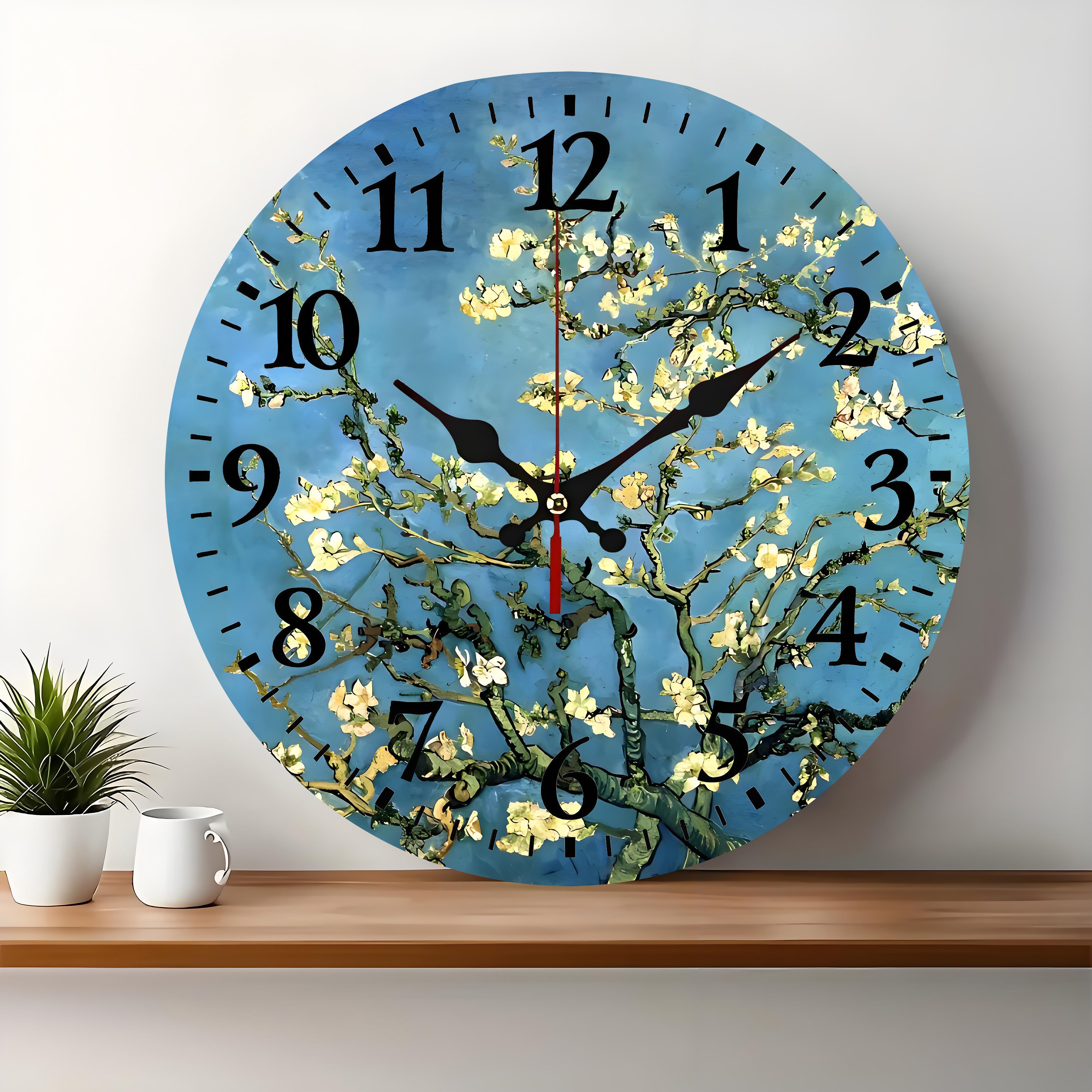 10x10 Decorative Wall Clock  – Ticking Wooden Wall Clock for Living Room or Hallway | vexyla#S1047