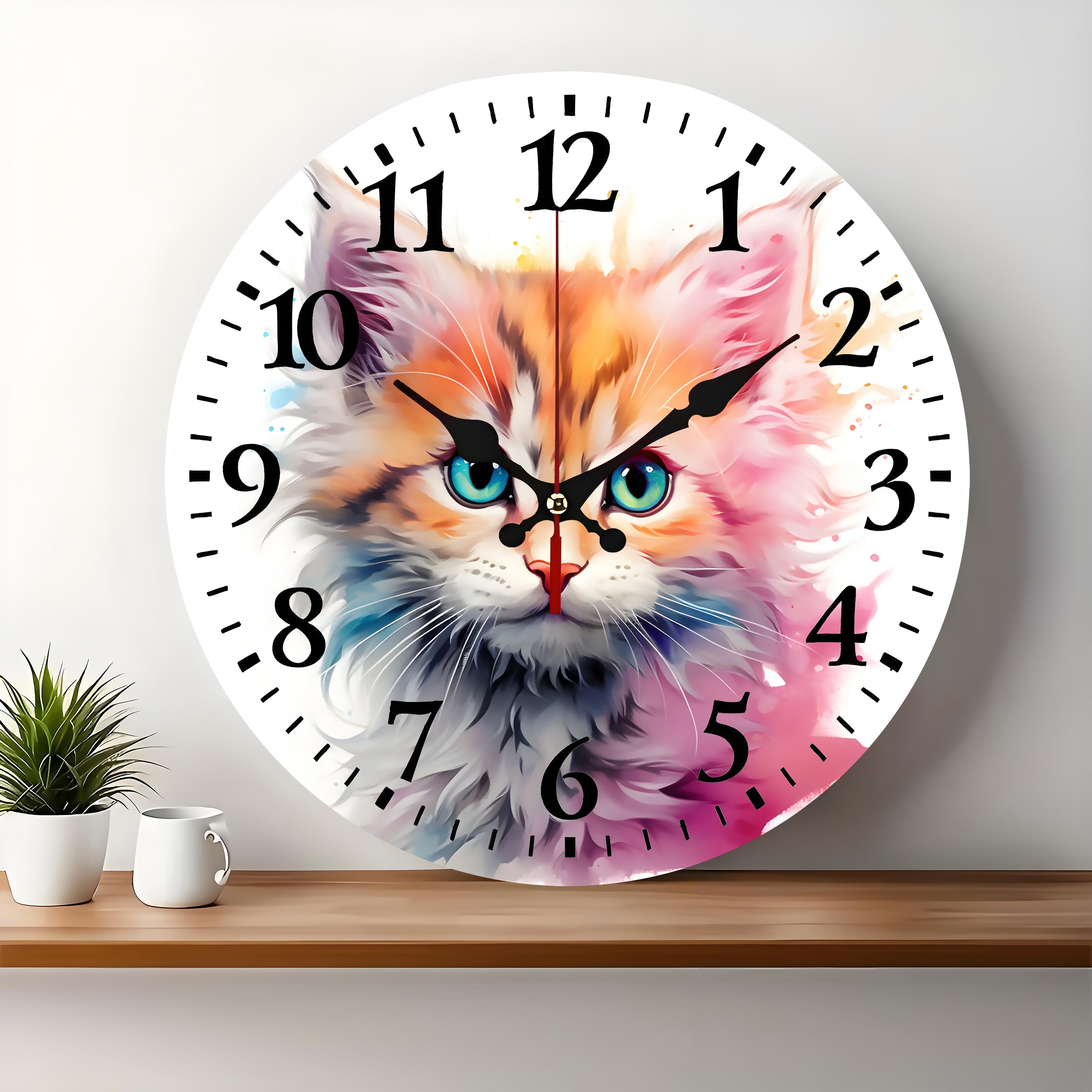10x10 Decorative Wall Clock  – Ticking Wooden Wall Clock for Living Room or Hallway | vexyla#S1033