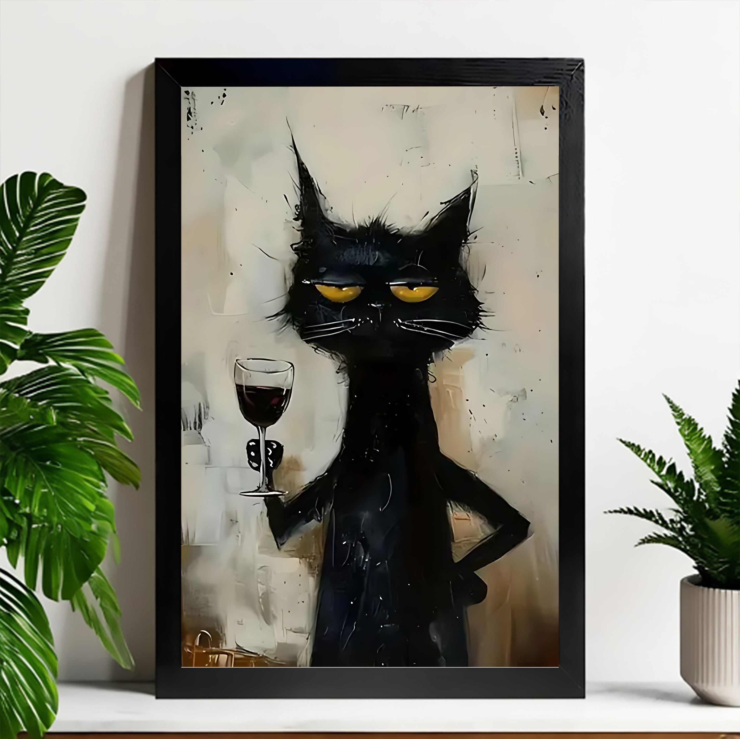 Neutral Abstract Framed Wall Art – Minimalist Line Art for Office or Studio | vexyla#M3482