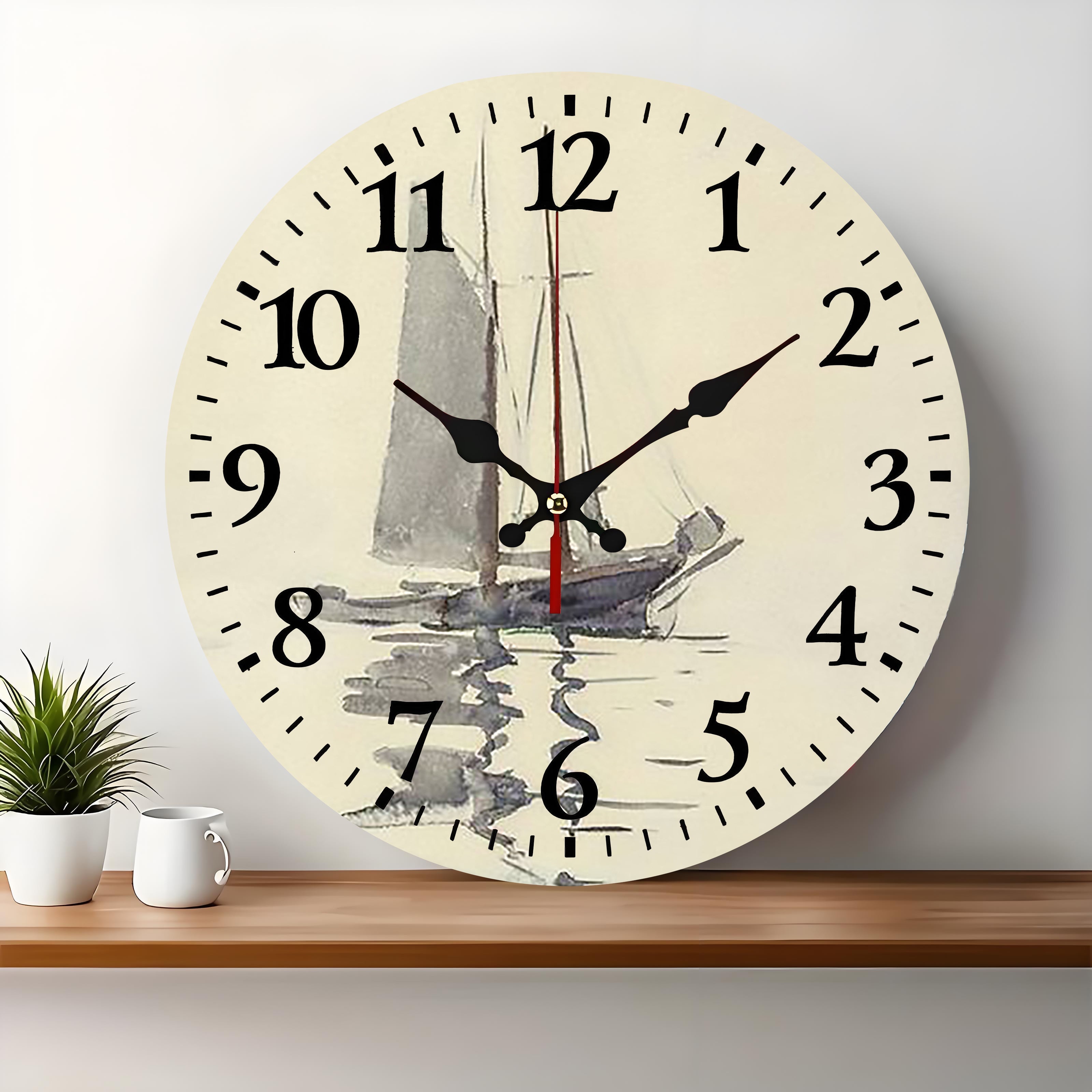 10x10 Decorative Wall Clock  – Ticking Wooden Wall Clock for Living Room or Hallway | vexyla#S1025
