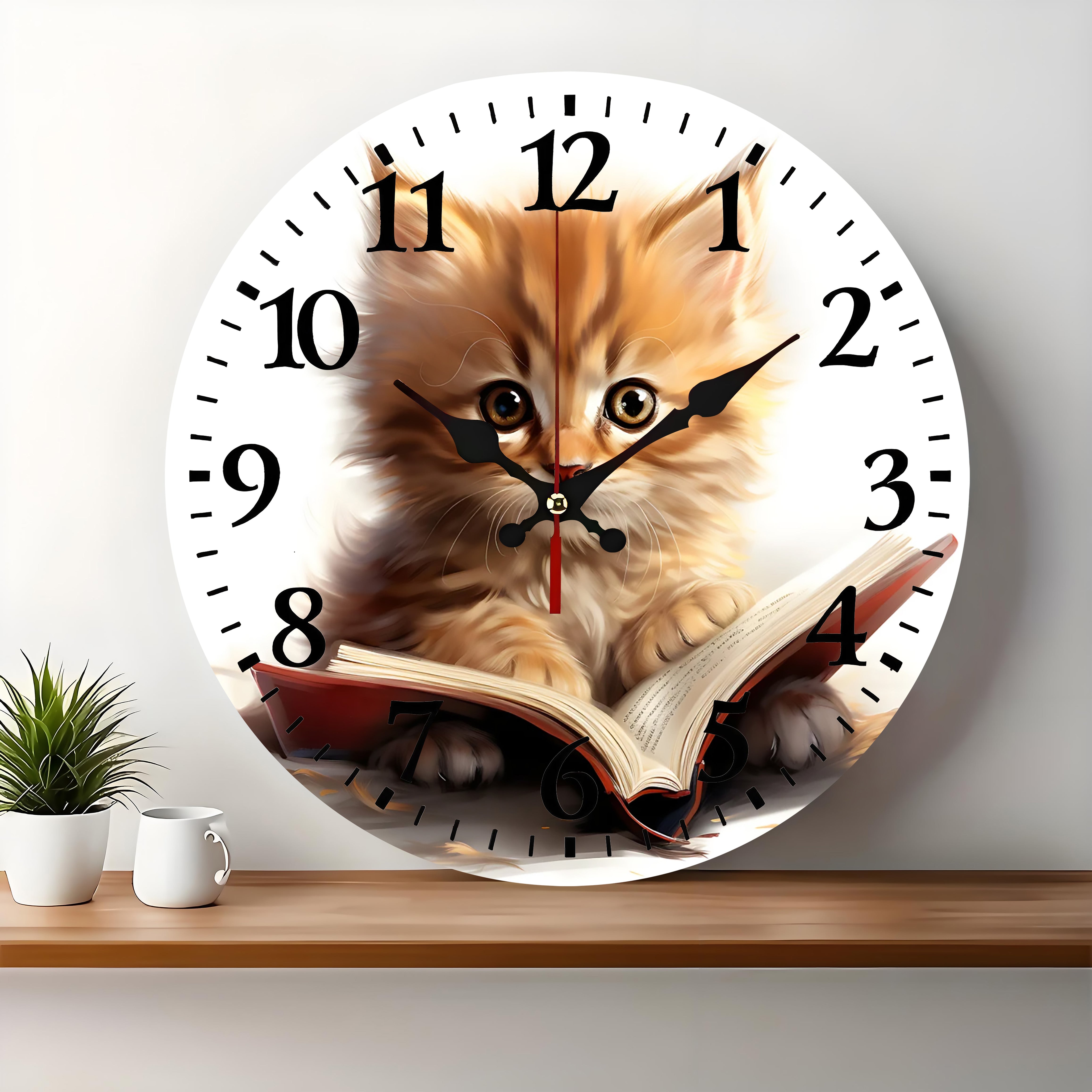 10x10 Decorative Wall Clock  – Ticking Wooden Wall Clock for Living Room or Hallway | vexyla#S1034