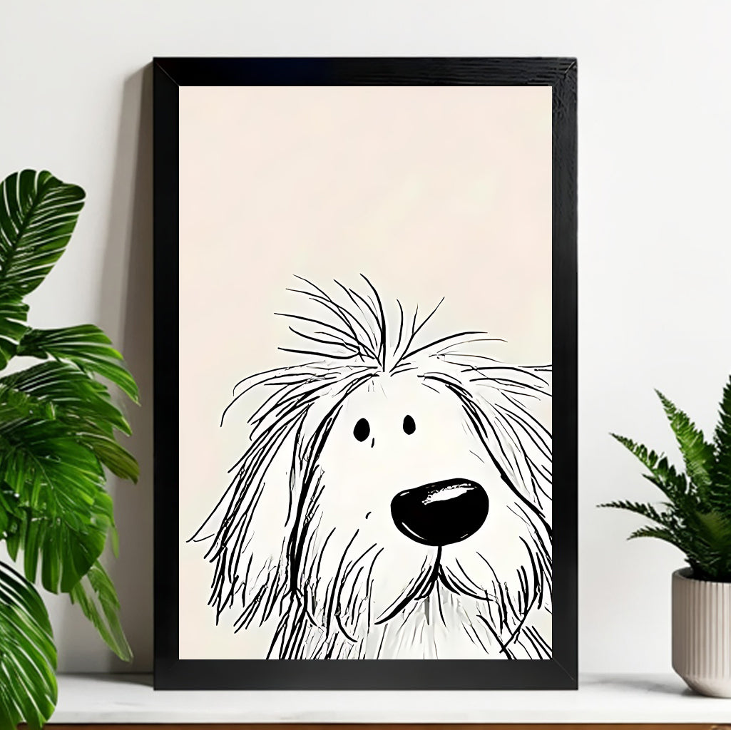 Neutral Abstract Framed Wall Art – Minimalist Line Art for Office or Studio | vexyla#M3360