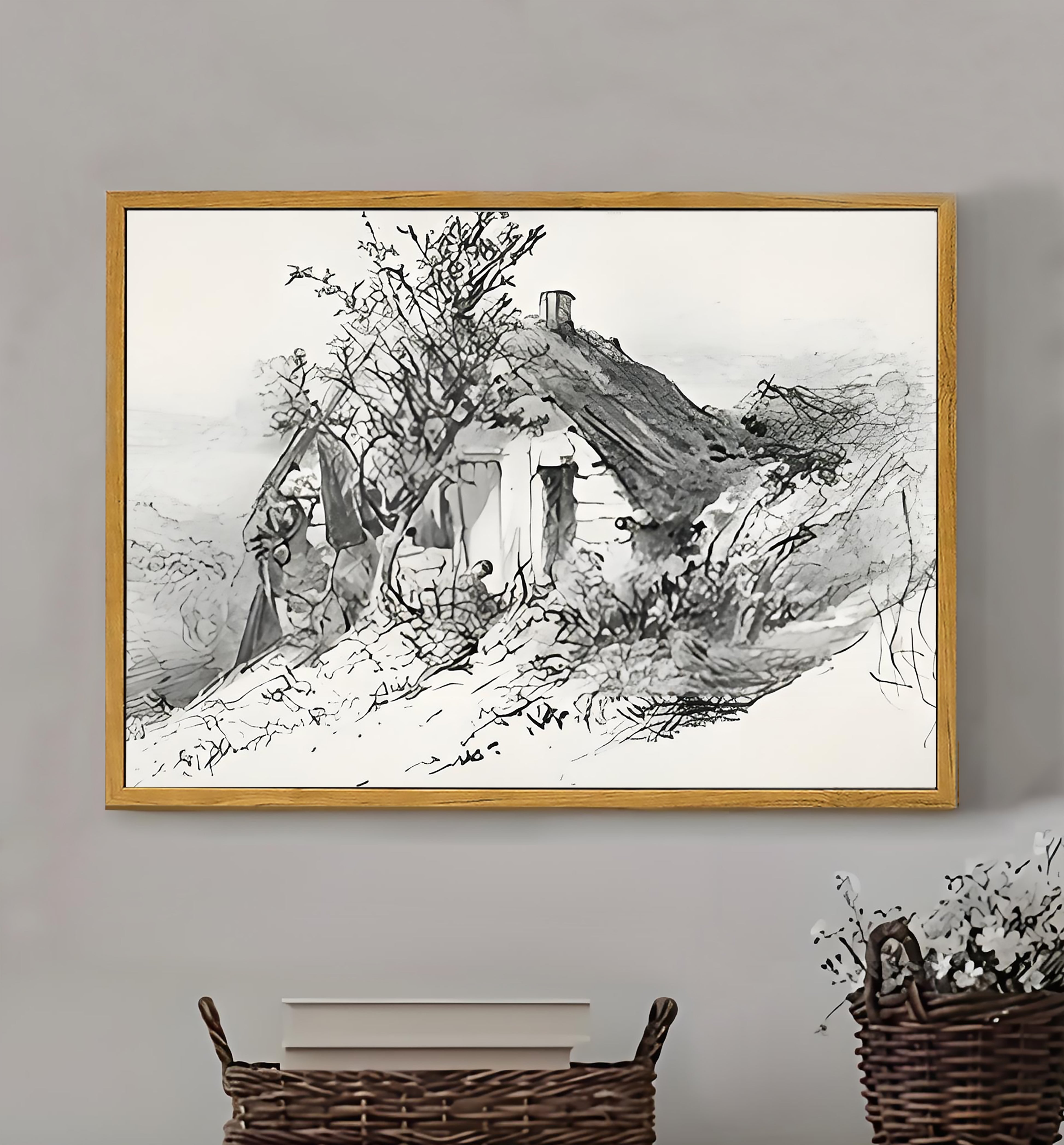 12x18 Serene Lake Framed Wall Art – Calming Landscape Print for Living Room or Hallway | vexyla  #M1007