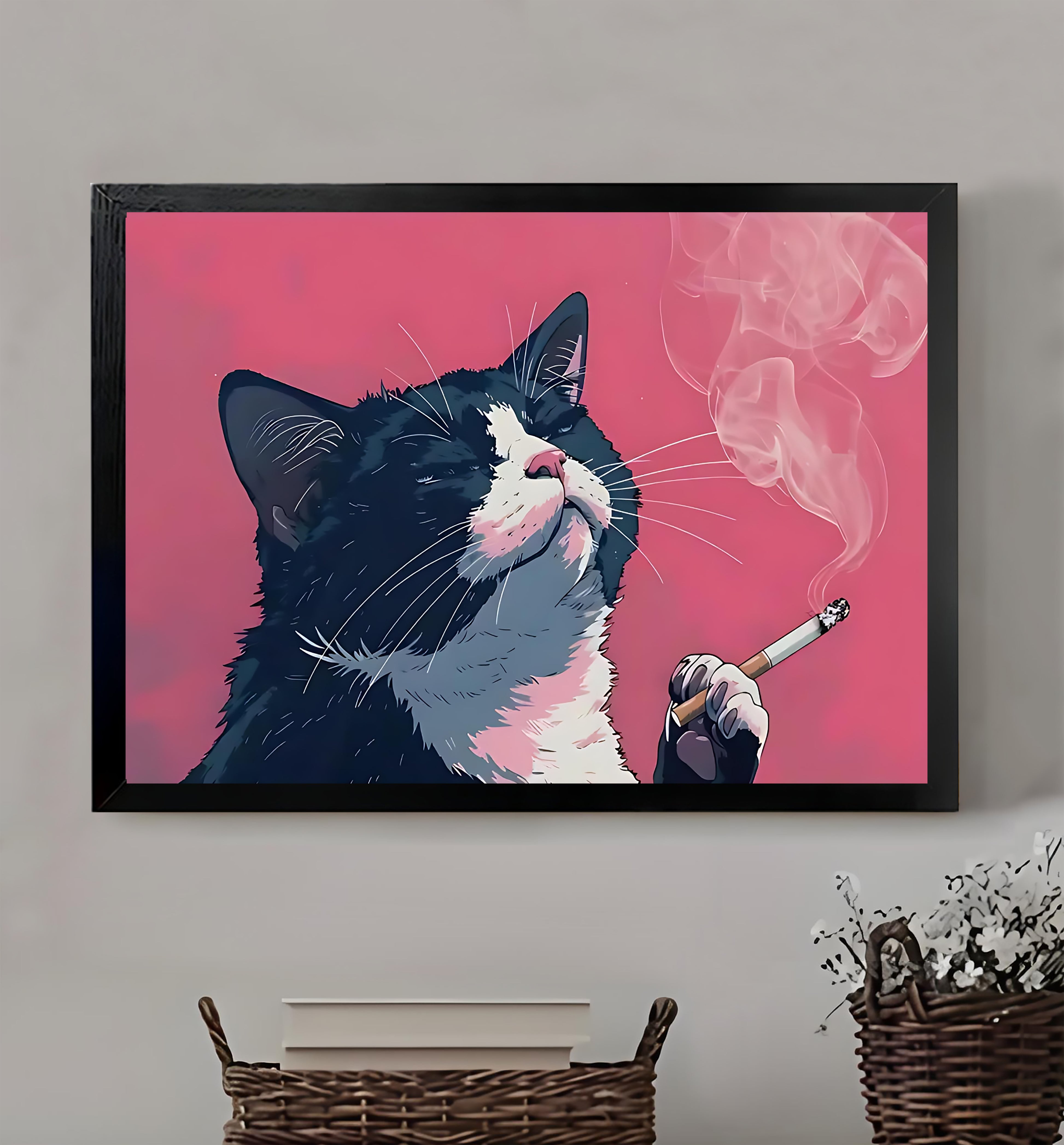 Neutral Abstract Framed Wall Art – Minimalist Line Art for Office or Studio | vexyla #M3189