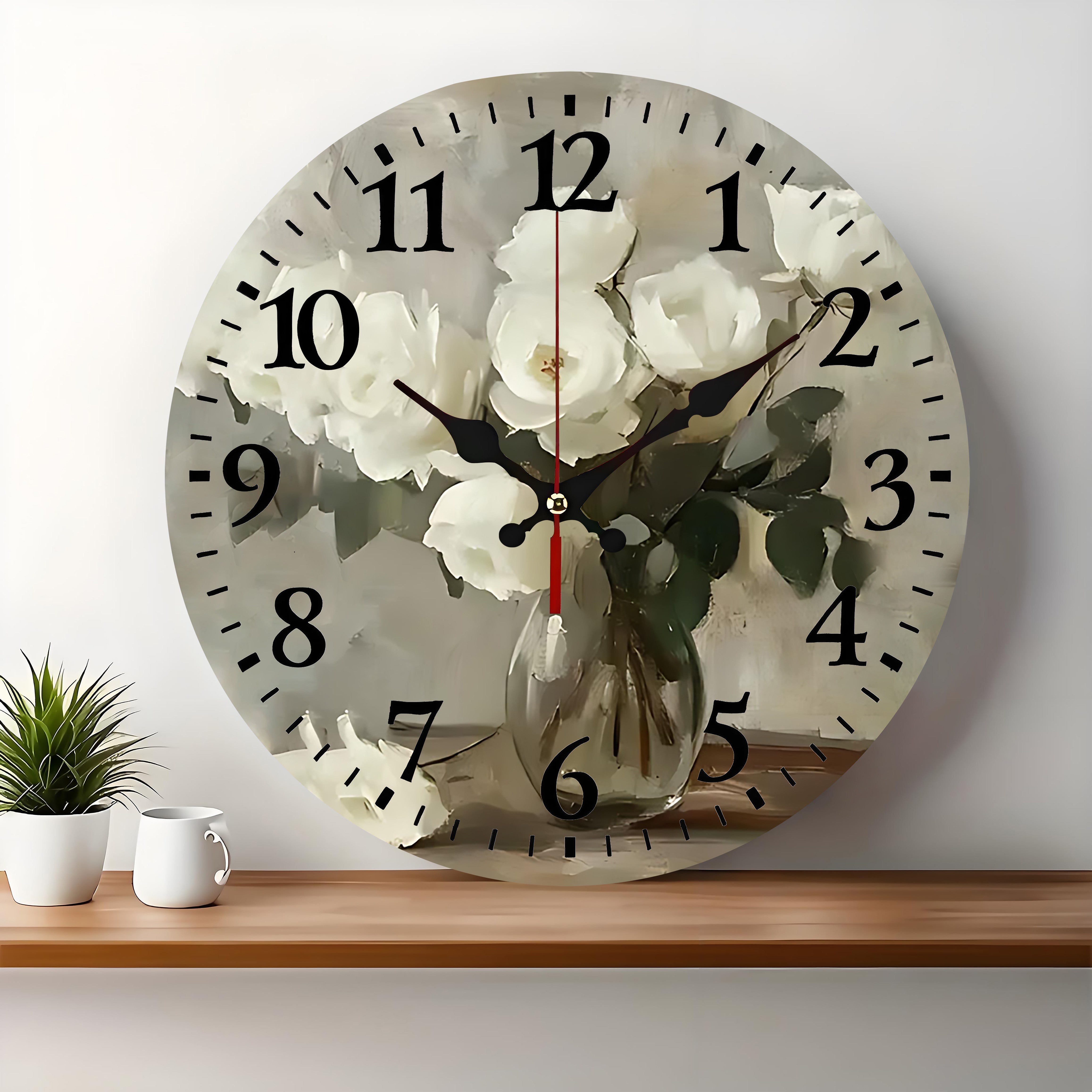 10x10 Decorative Wall Clock  – Ticking Wooden Wall Clock for Living Room or Hallway | vexyla#S1048