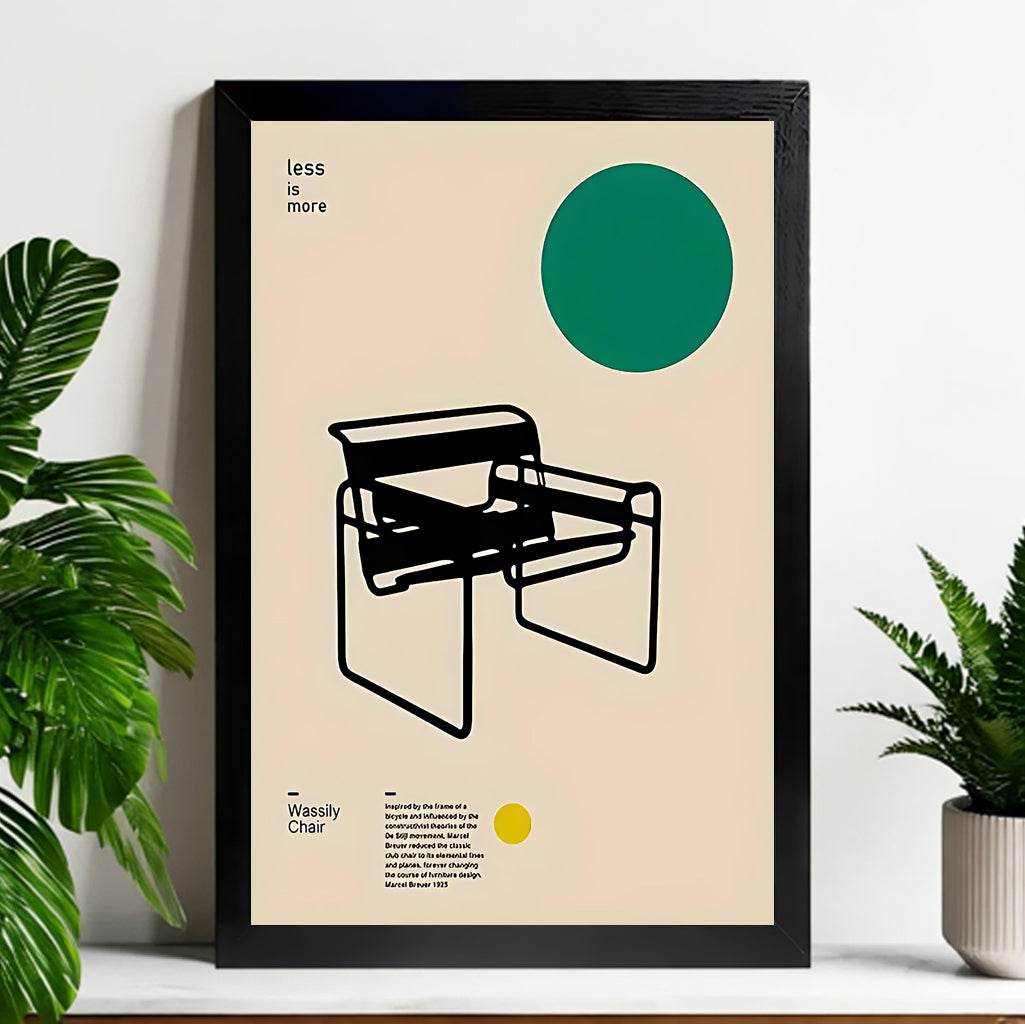 Neutral Abstract Framed Wall Art – Minimalist Line Art for Office or Studio | vexyla#M3245