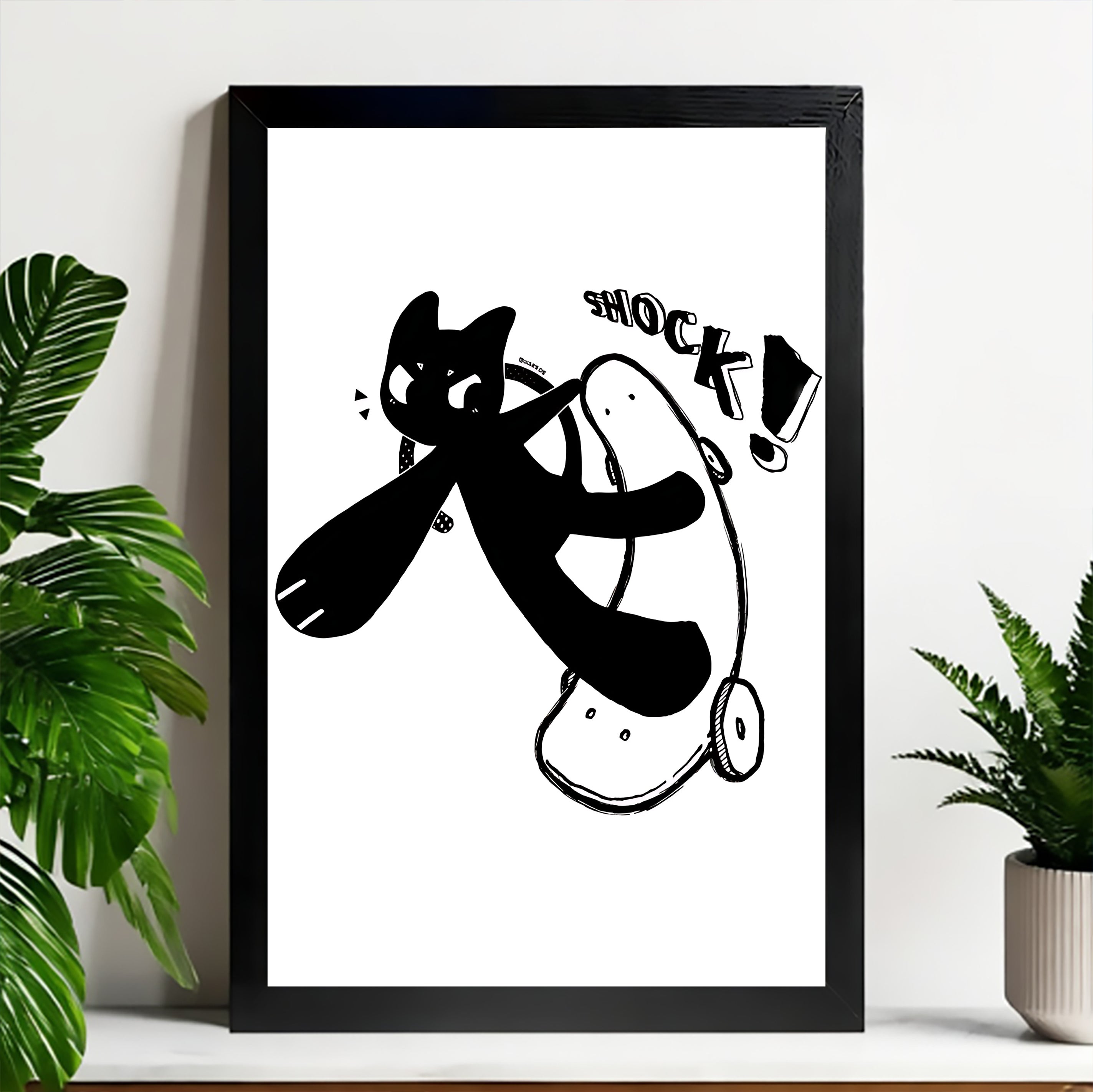 Neutral Abstract Framed Wall Art – Minimalist Line Art for Office or Studio | vexyla#M3454
