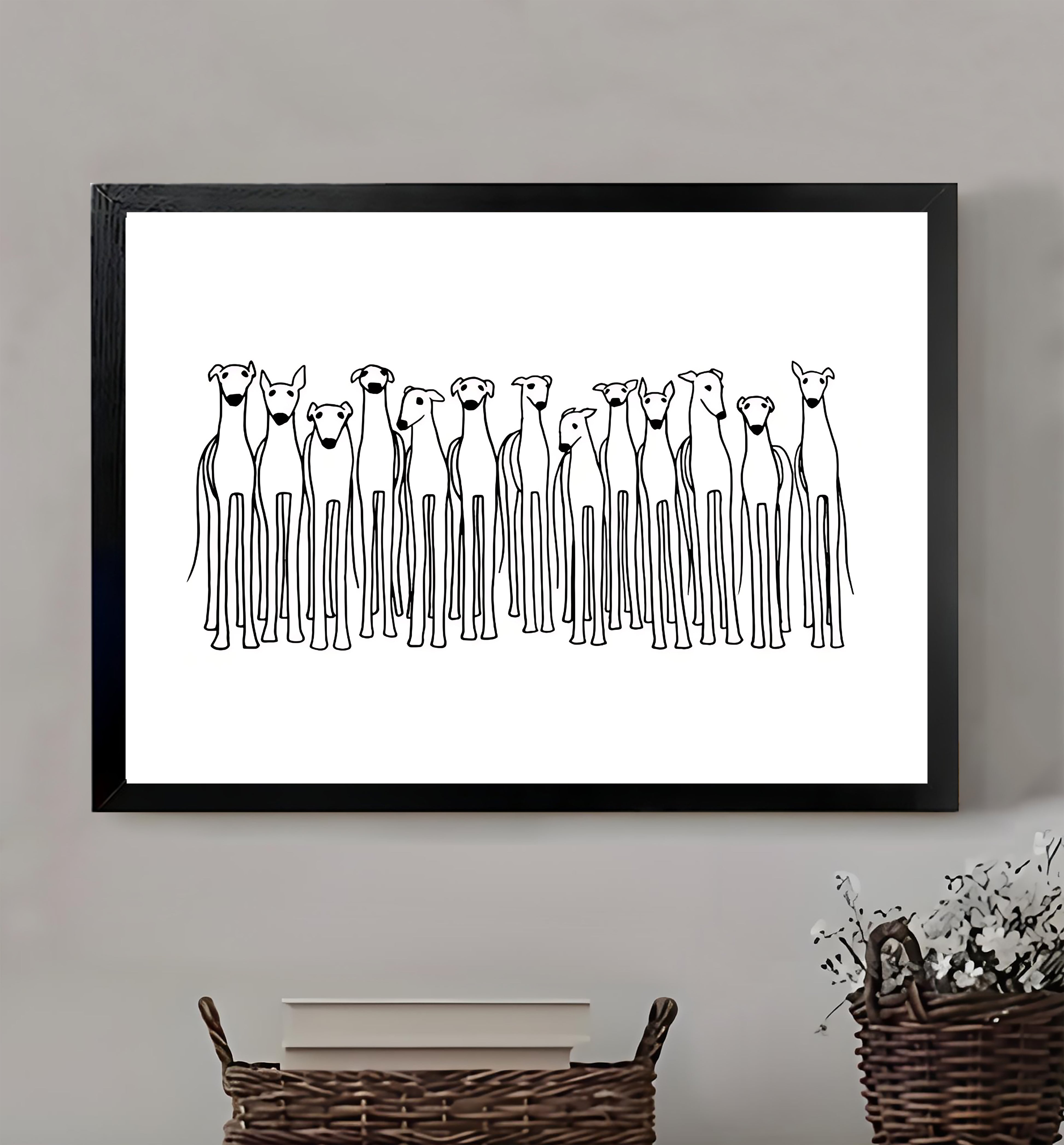 Neutral Abstract Framed Wall Art – Minimalist Line Art for Office or Studio | vexyla #M3190