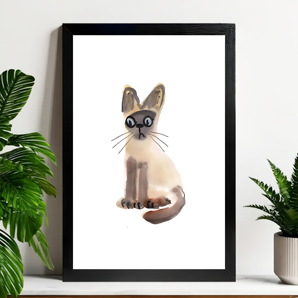 Neutral Abstract Framed Wall Art – Minimalist Line Art for Office or Studio | vexyla#M3396