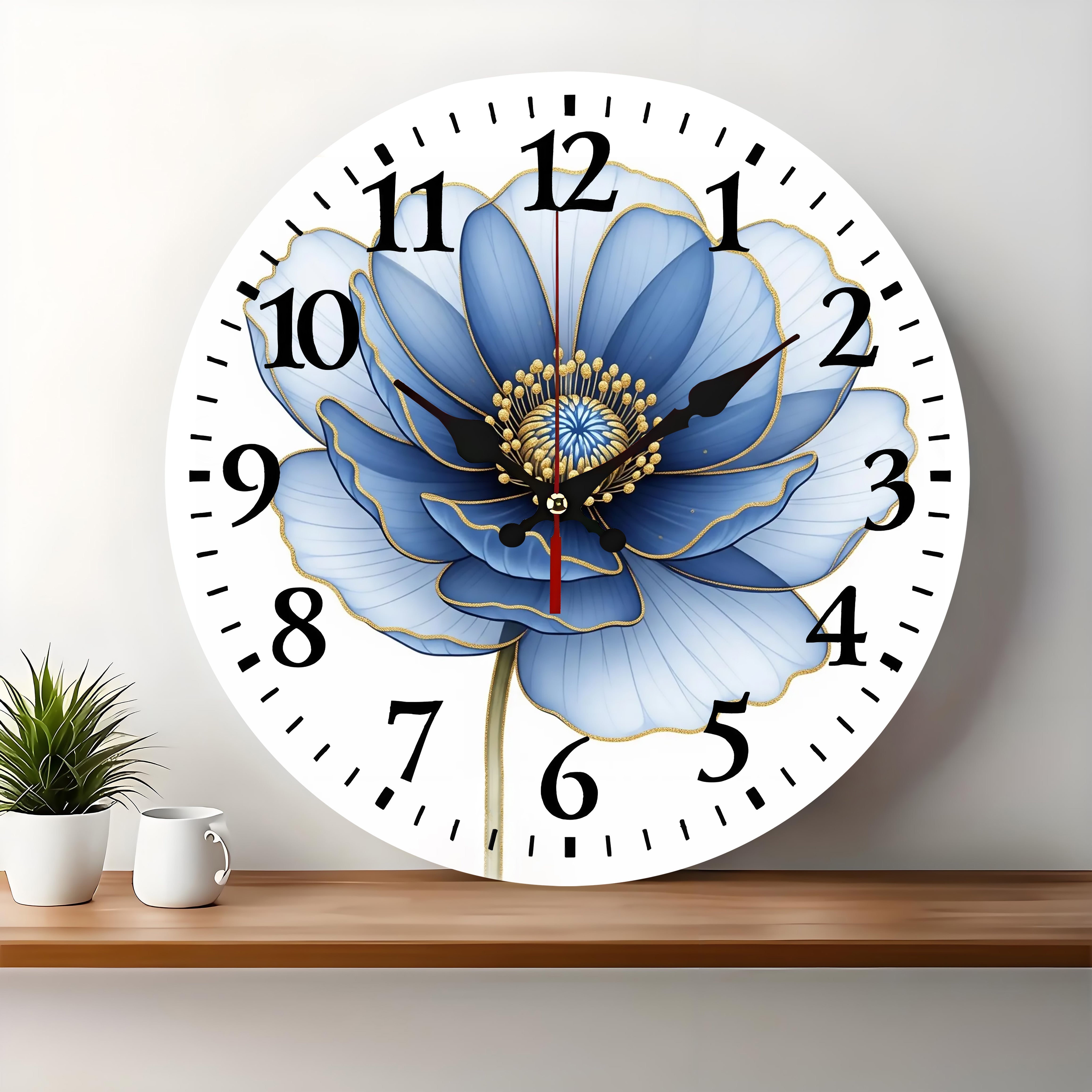 10x10 Decorative Wall Clock  – Ticking Wooden Wall Clock for Living Room or Hallway | vexyla#S1035