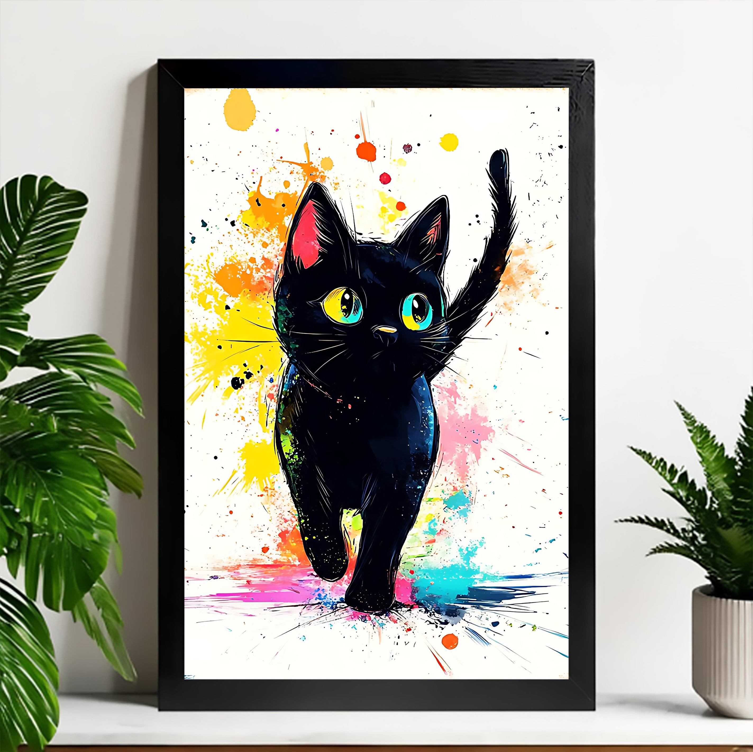 Neutral Abstract Framed Wall Art – Minimalist Line Art for Office or Studio | vexyla#M3502