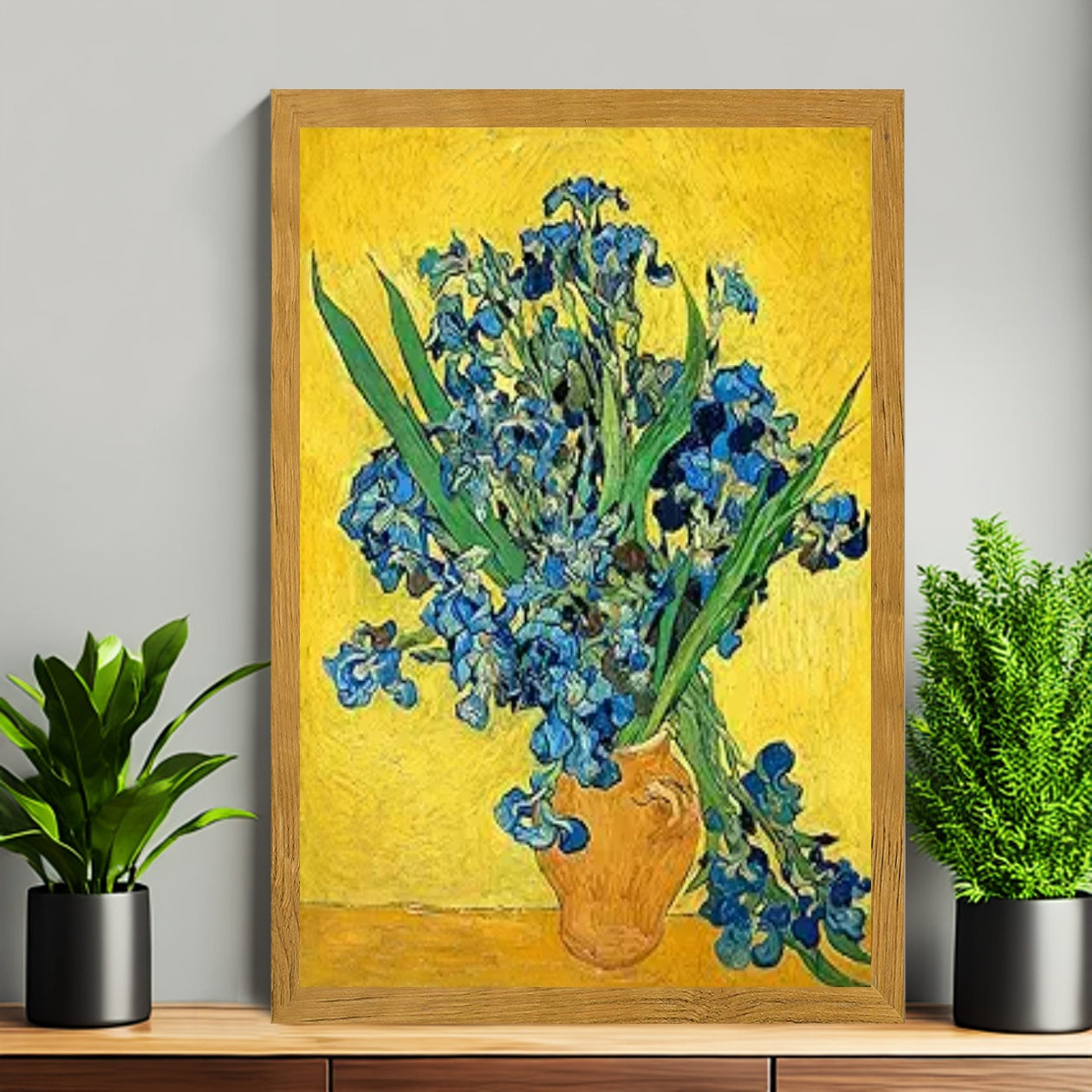 12x18 Neutral Abstract Framed Wall Art – Minimalist Line Art for Office or Studio | vexyla#M3156