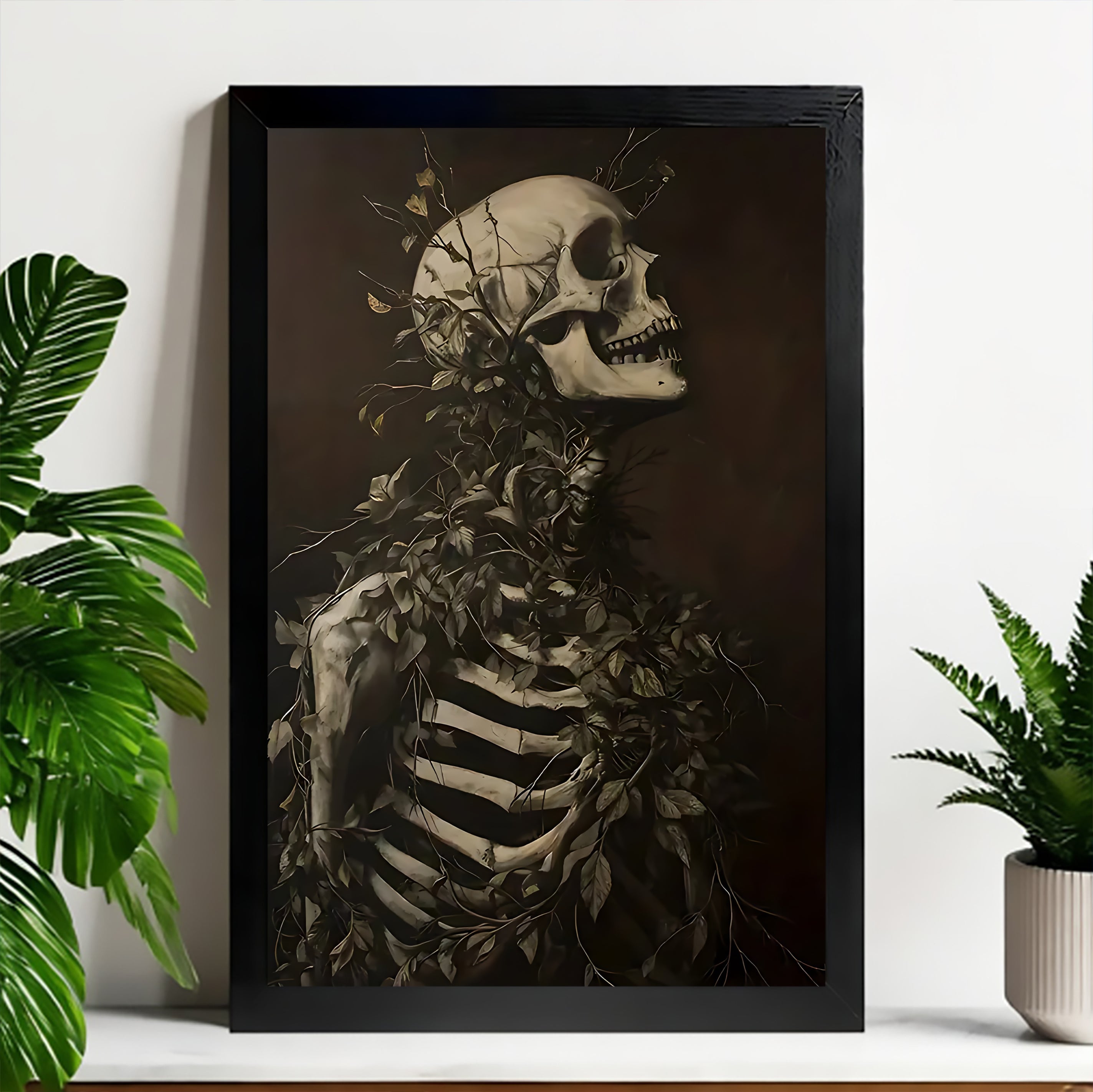 Neutral Abstract Framed Wall Art – Minimalist Line Art for Office or Studio | vexyla#M3439