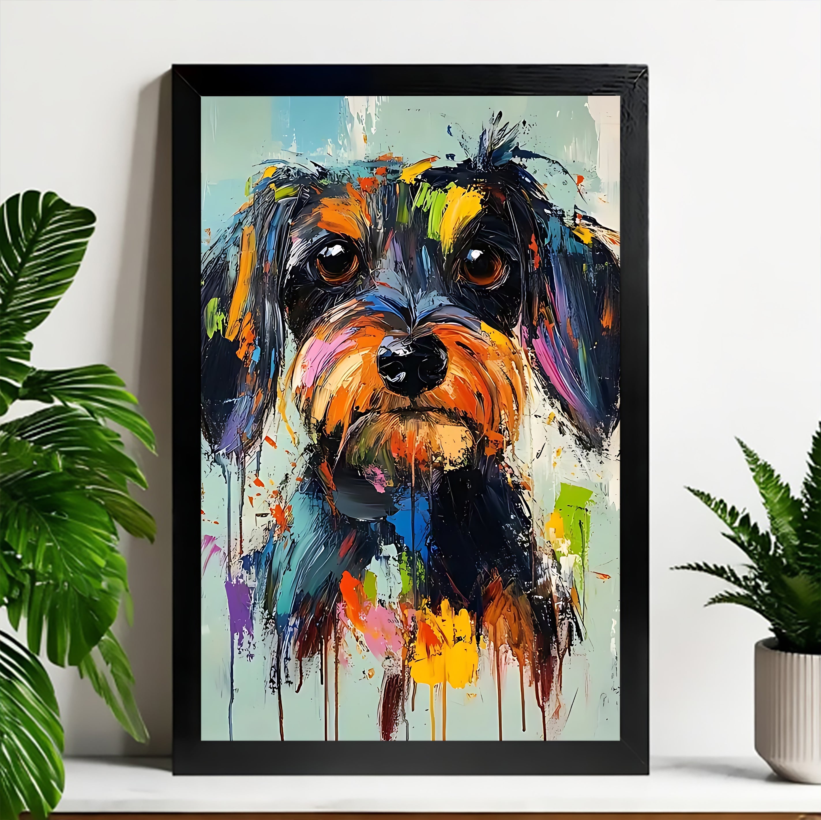 Neutral Abstract Framed Wall Art – Minimalist Line Art for Office or Studio | vexyla#M3447