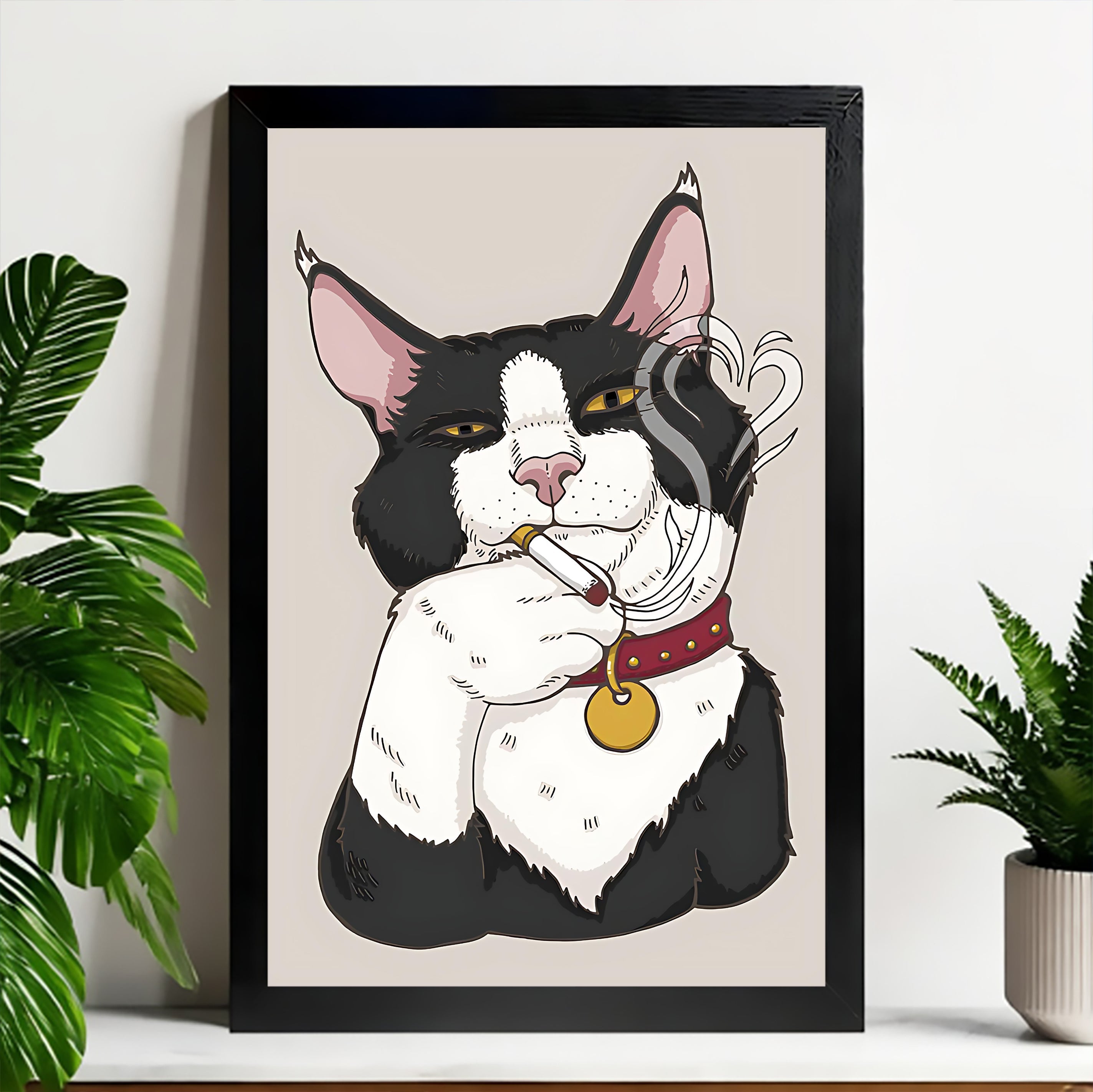 Neutral Abstract Framed Wall Art – Minimalist Line Art for Office or Studio | vexyla#M3504