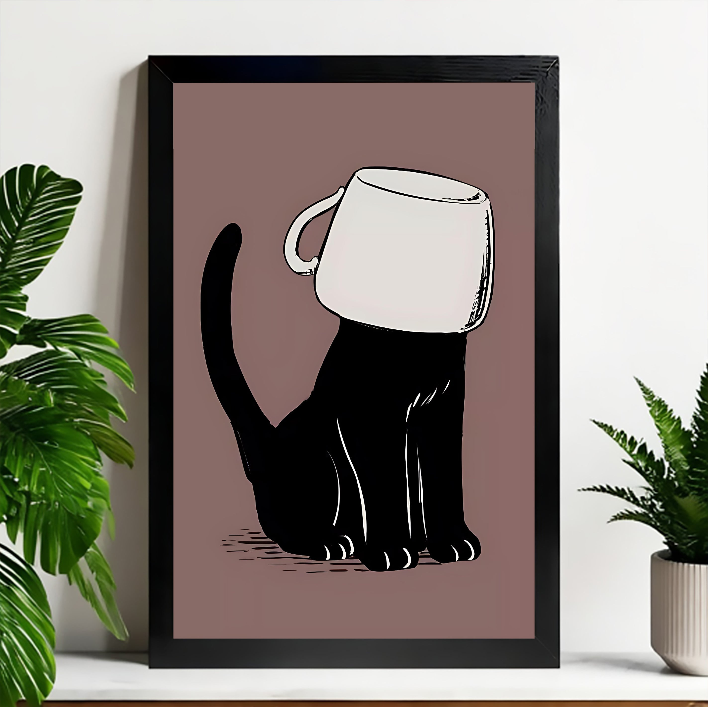 Neutral Abstract Framed Wall Art – Minimalist Line Art for Office or Studio | vexyla#M3507