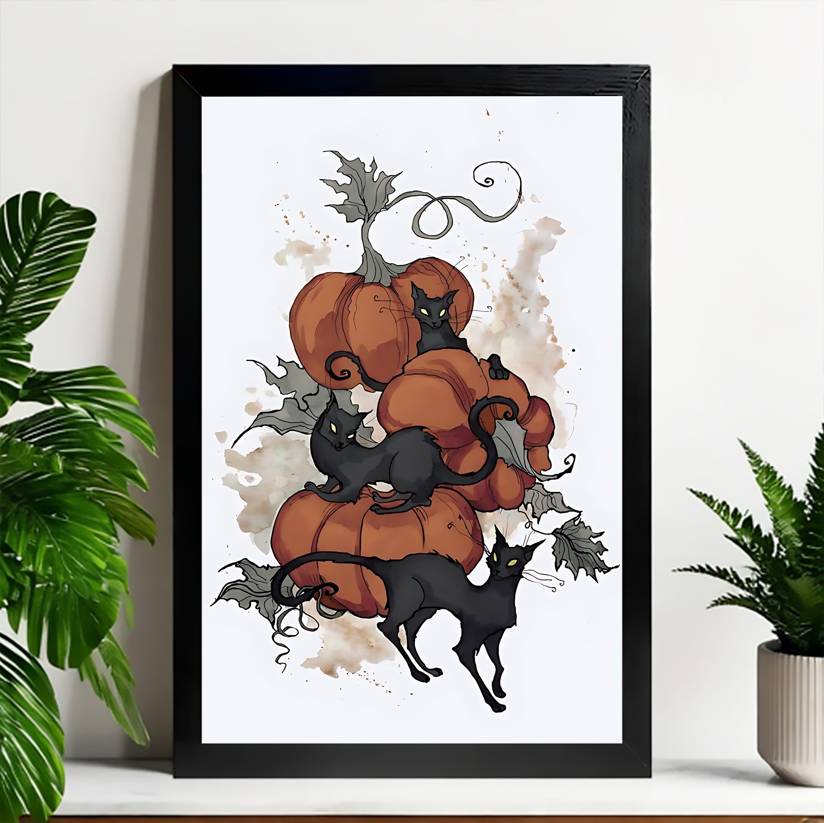 Neutral Abstract Framed Wall Art – Minimalist Line Art for Office or Studio | vexyla#M3509
