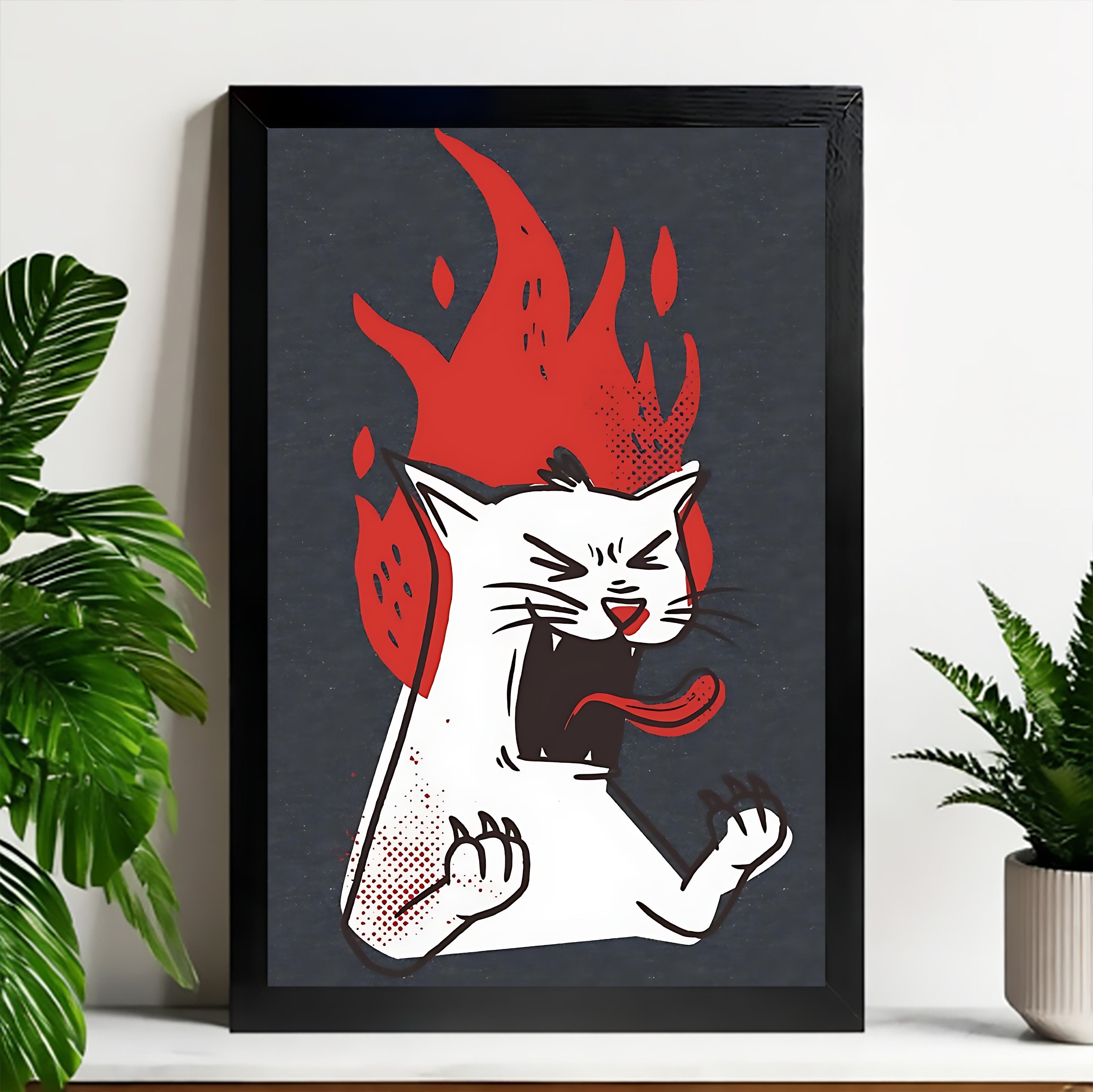 Neutral Abstract Framed Wall Art – Minimalist Line Art for Office or Studio | vexyla#M3510