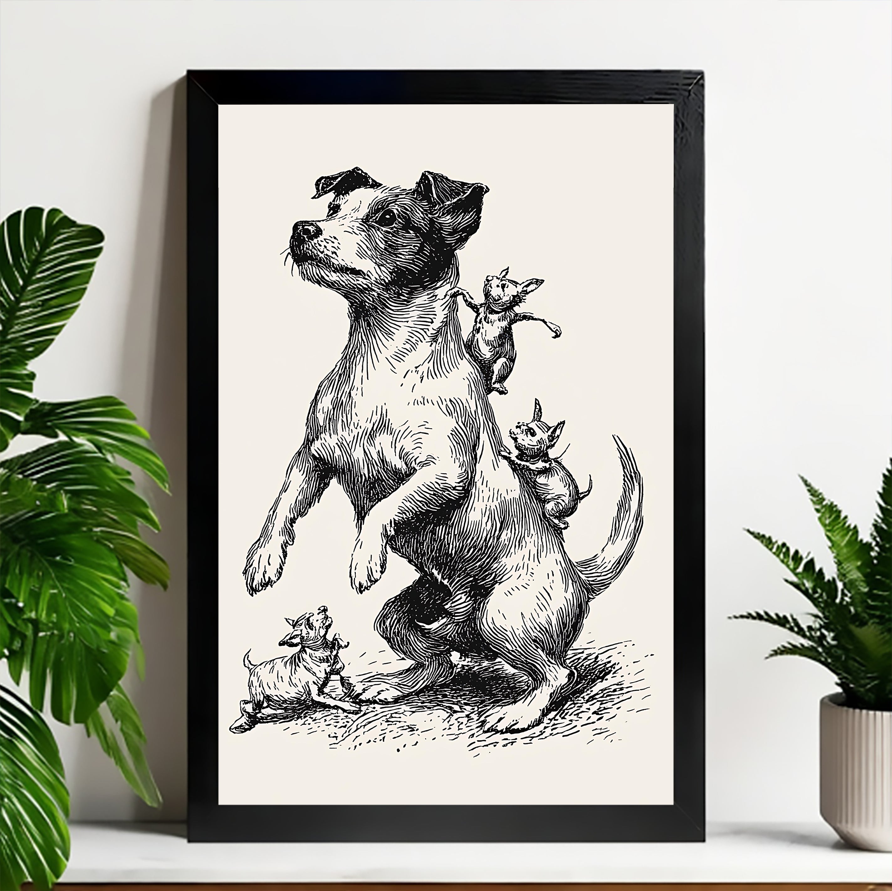 Neutral Abstract Framed Wall Art – Minimalist Line Art for Office or Studio | vexyla#M3488